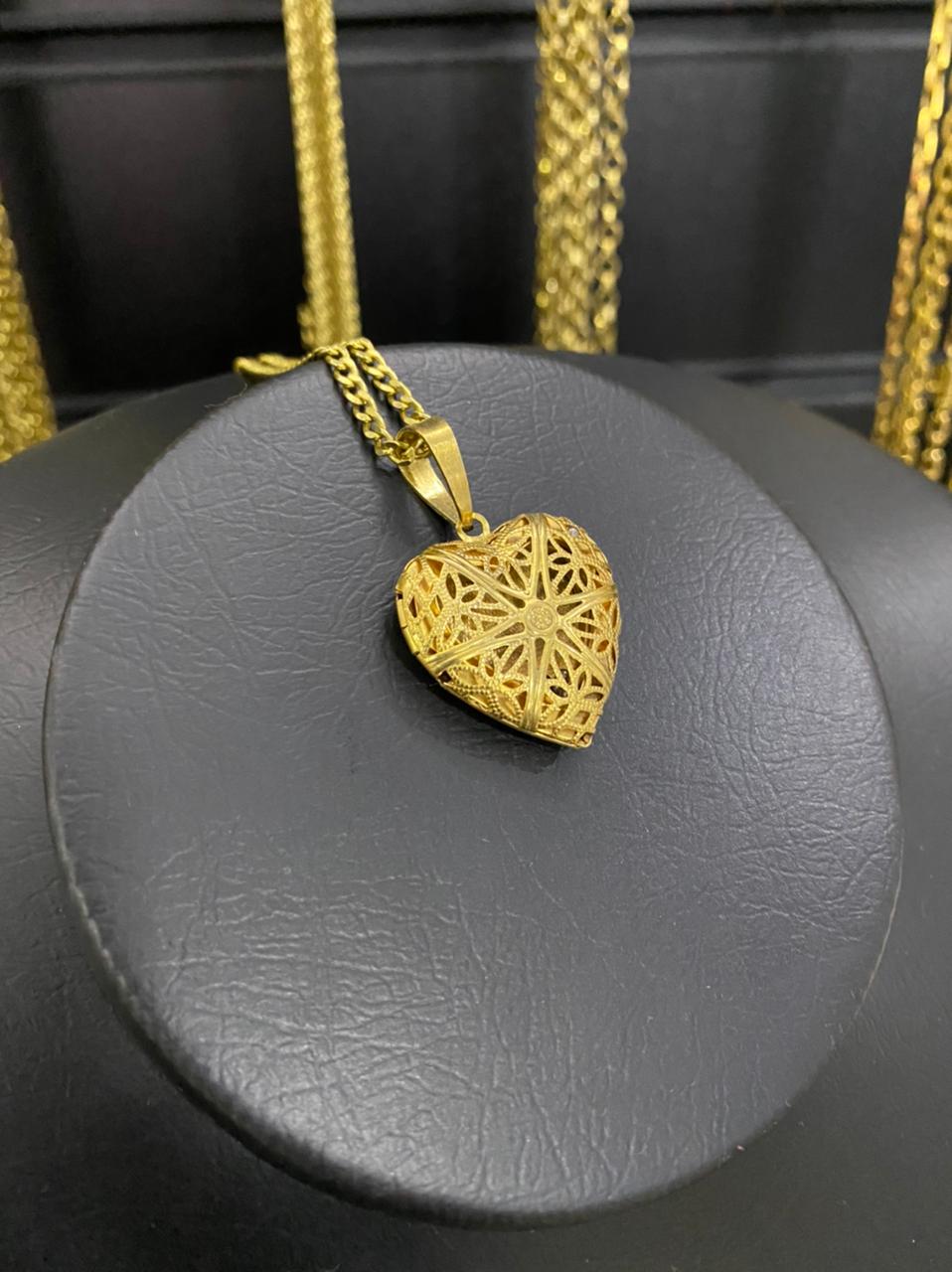 PINGENTE CORAÇÃO SEMI VAZADO PEQUENO - WRDJOIAS