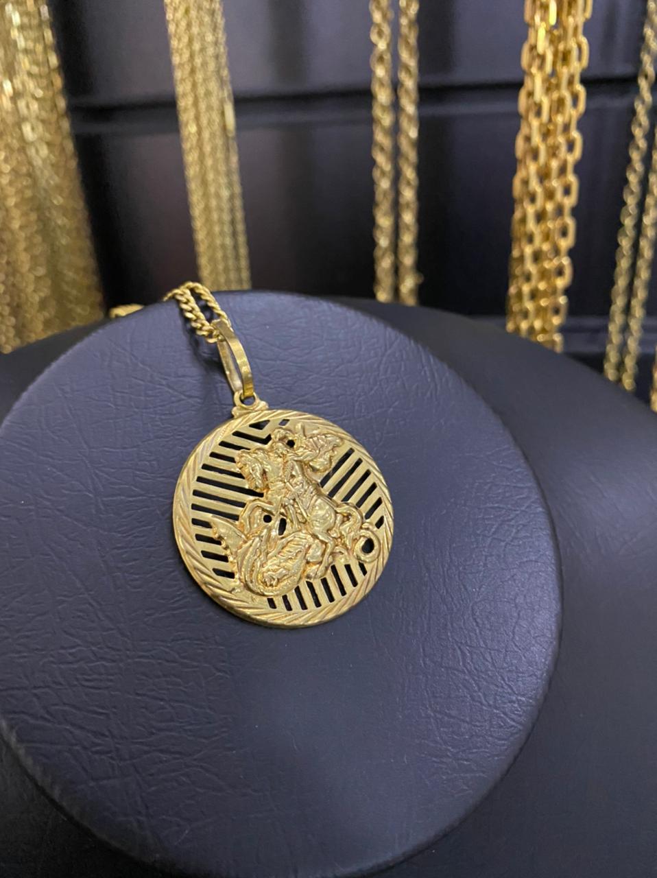 PINGENTE SÃO JORGE SEMI VAZADA - WRDJOIAS