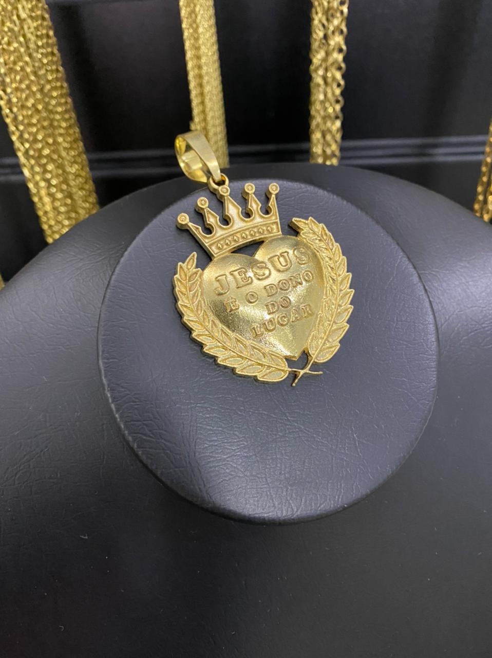 PINGENTE CORAÇÃO JESUS E O DONO DO LUGAR - WRDJOIAS