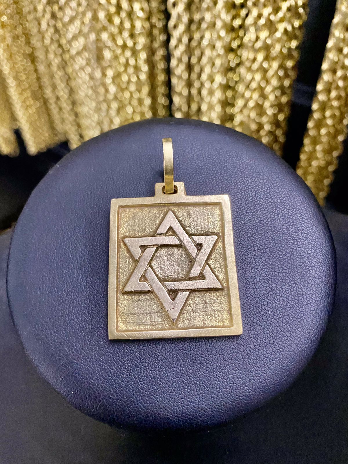 PINGENTE MEDALHA QUADRADA DAVI - WRDJOIAS