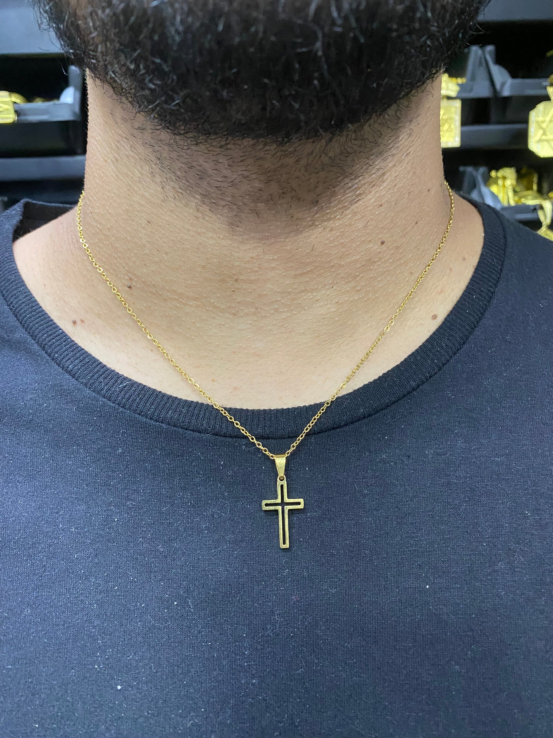 CORRENTE CADEADO 2 MM + PING CRUZ VAZADA