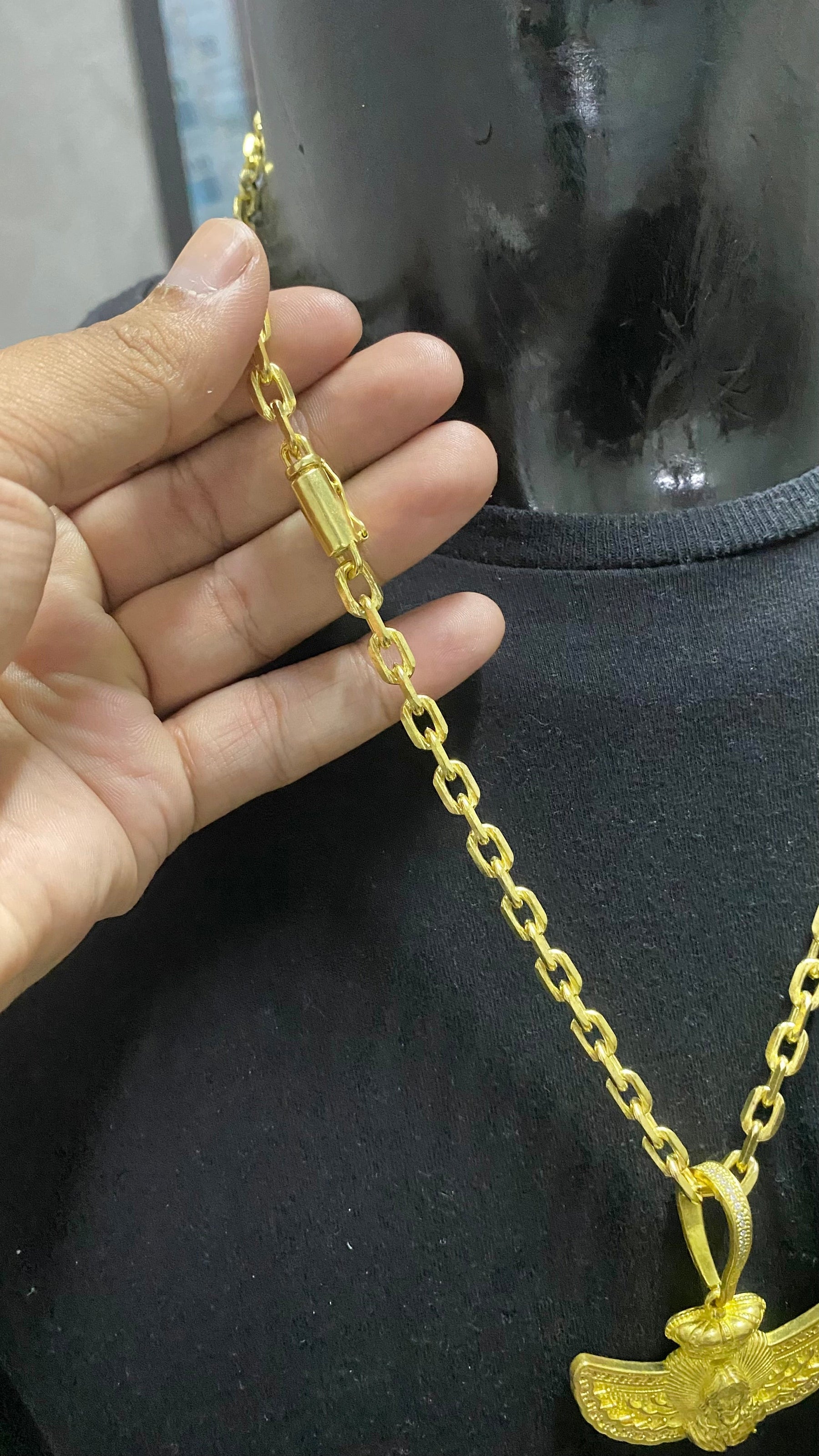 CORRENTE ELO CADEADO QUINA 8MM + PING AZAS JESUS CRAVEJADO