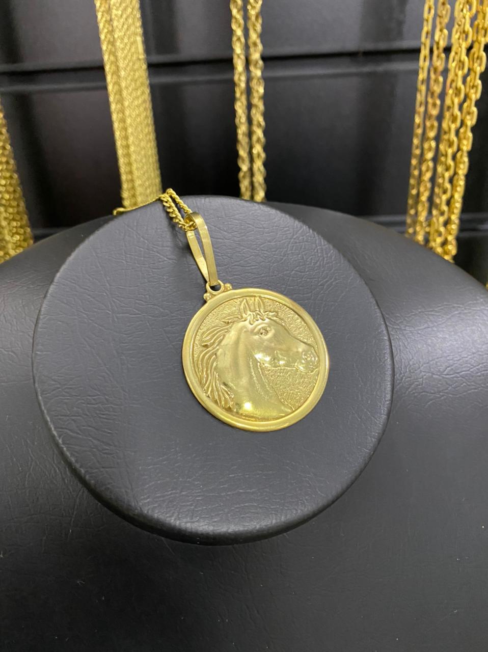 PINGENTE MEDALHA CAVALO - WRDJOIAS