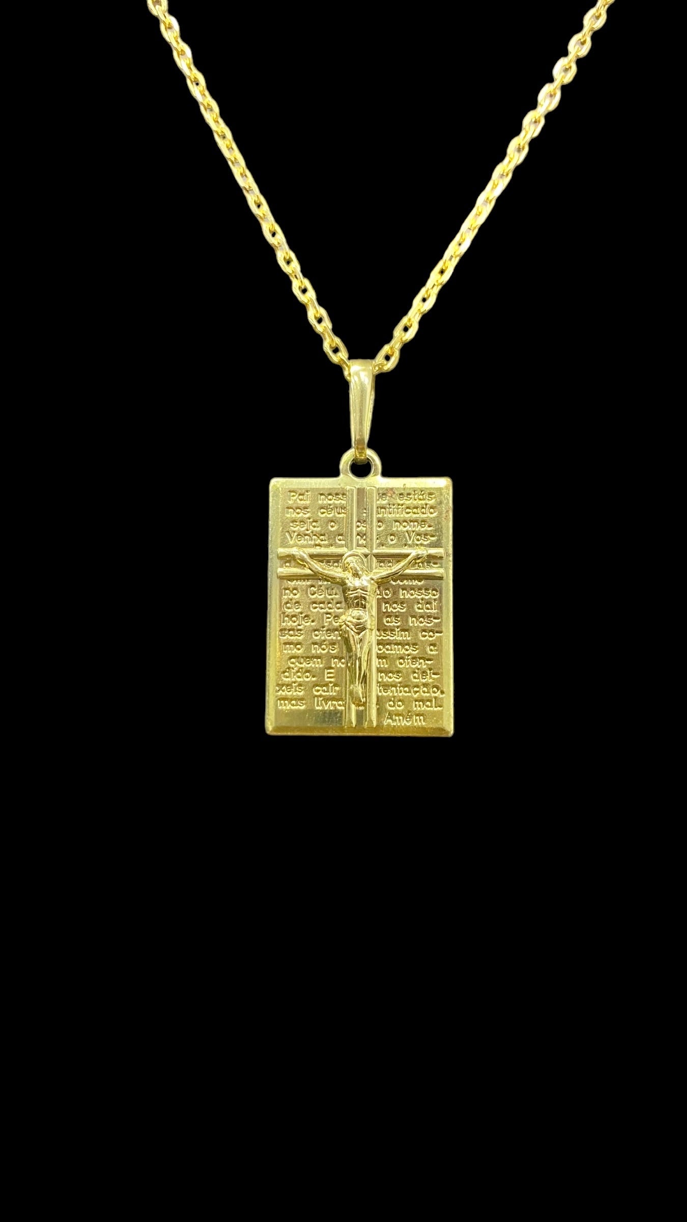 PINGENTE JESUS C/ORAÇÃO PAI NOSSO - WRDJOIAS