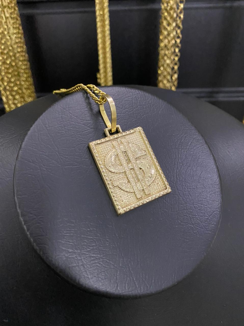 PINGENTE PLACA CIFRÃO - WRDJOIAS