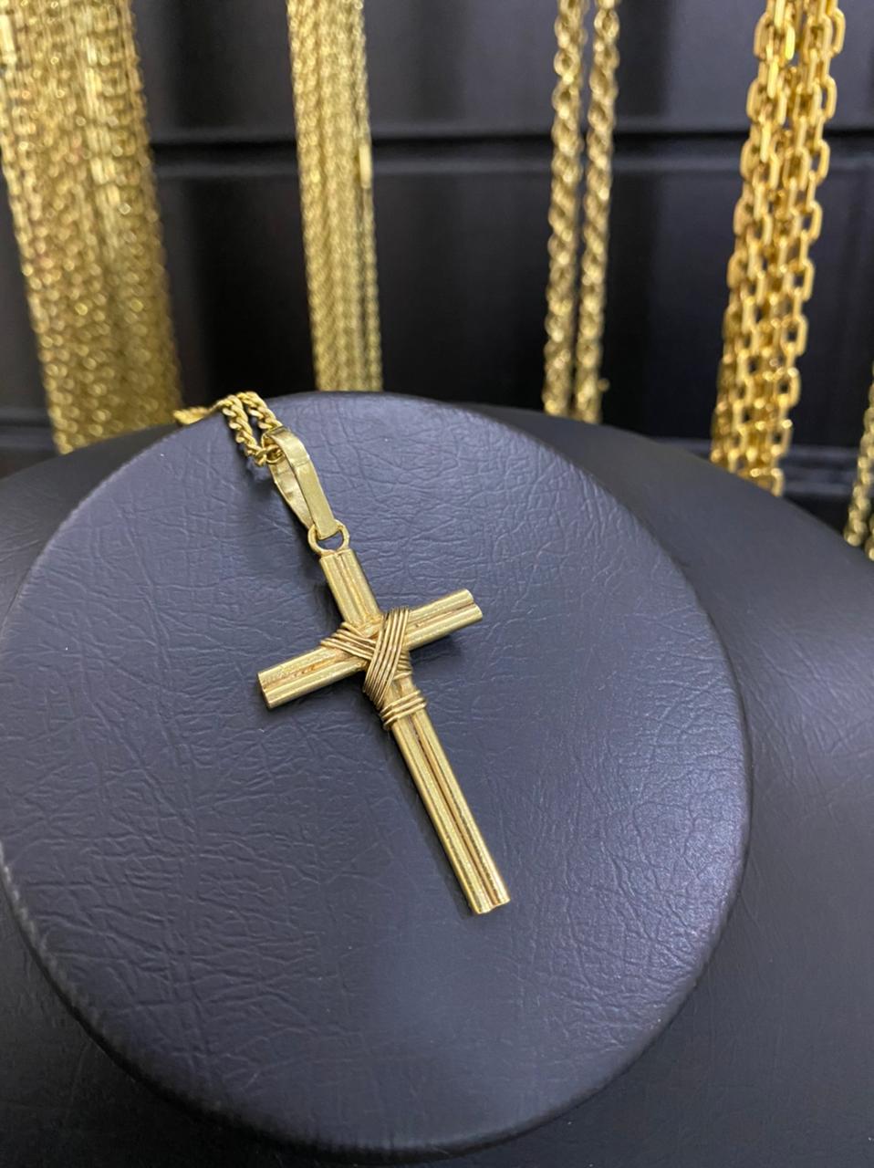 PINGENTE CRUZ DUPLA COM AMARRAÇÃO - WRDJOIAS