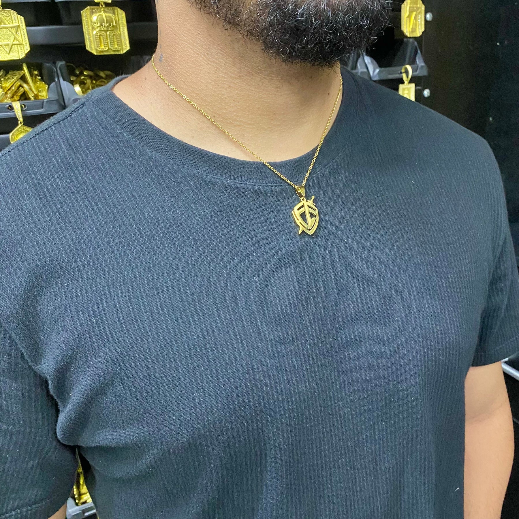 CORRENTE CADEADO 2 MM + PING FÉ ESCUDO