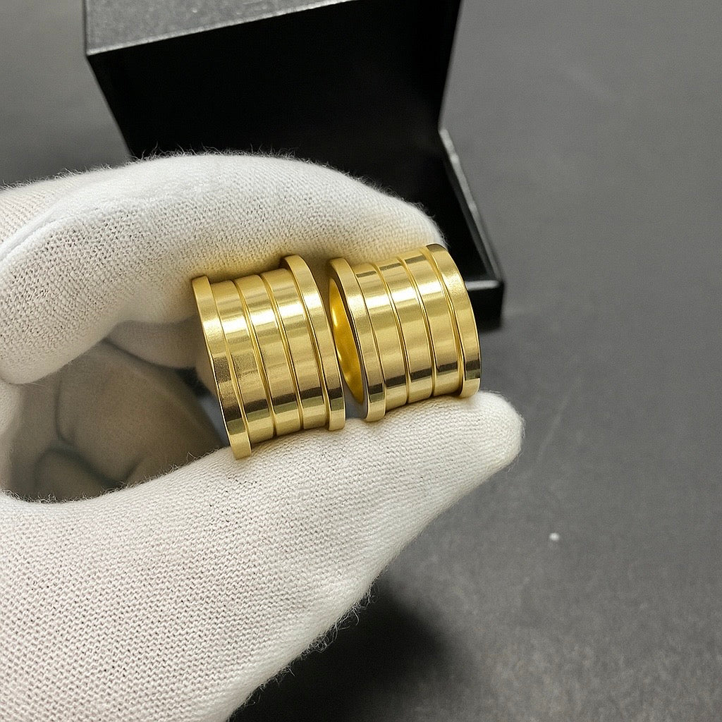 PAR DE ALIANÇAS MOD BULGARIA 3 FRISOS 14MM