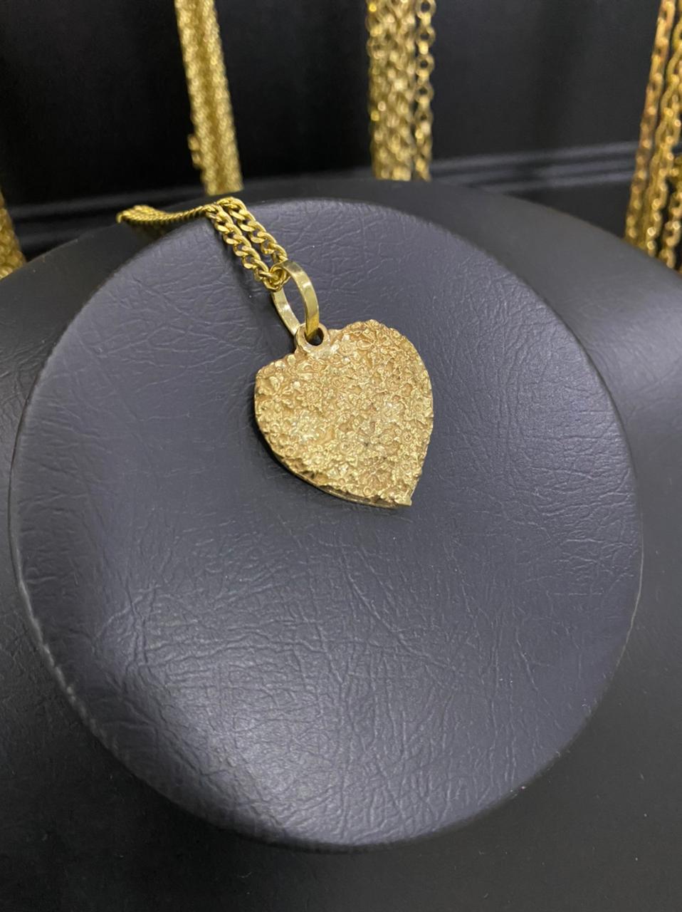 PINGENTE CORAÇÃO PETRIFICADO - WRDJOIAS