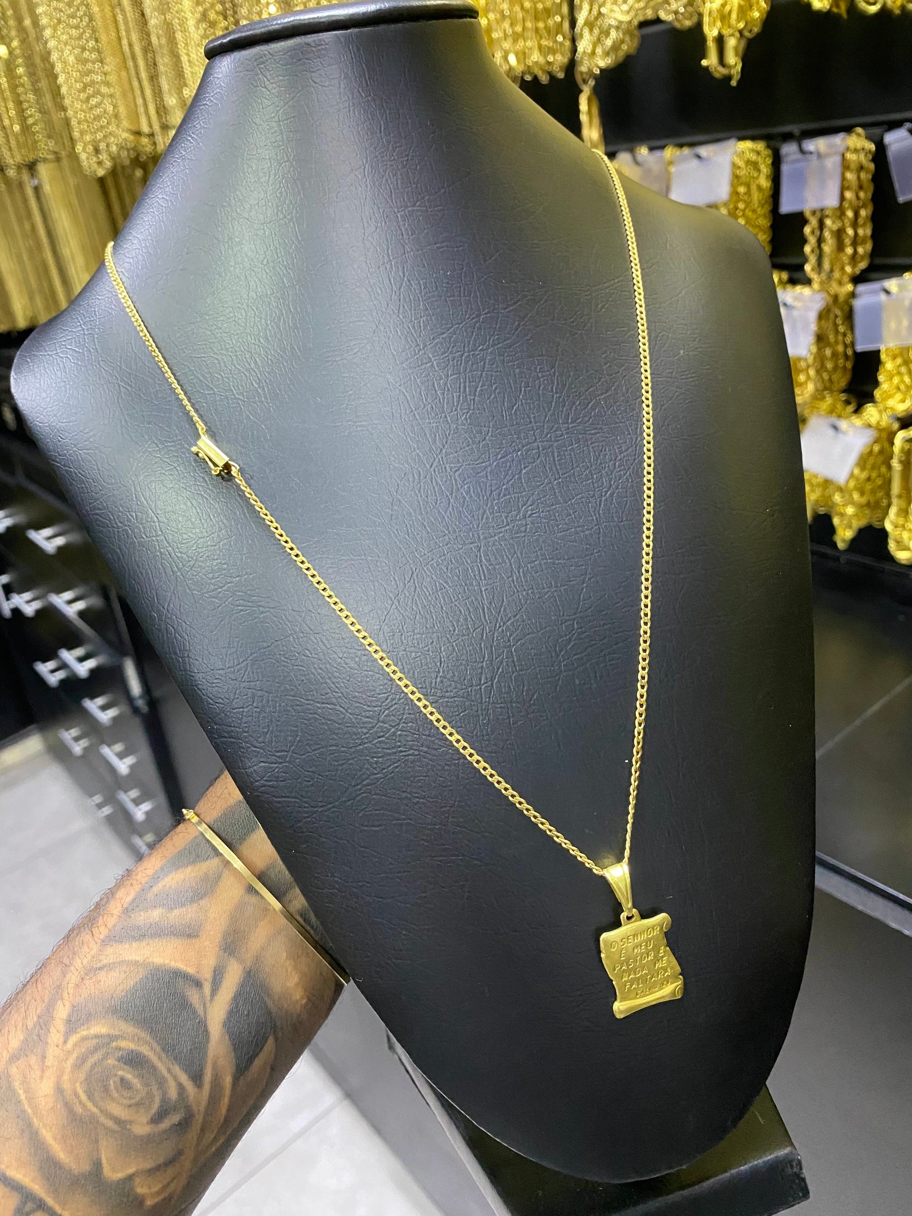 CORRENTE ELO PITBUL 2MM C/PING PERGAMINHO - WRDJOIAS