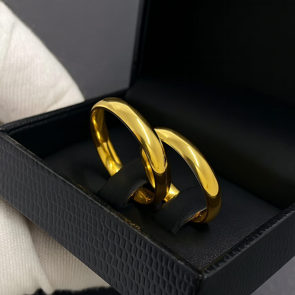 PAR DE ALIANÇAS MOD BOLEADO 4MM