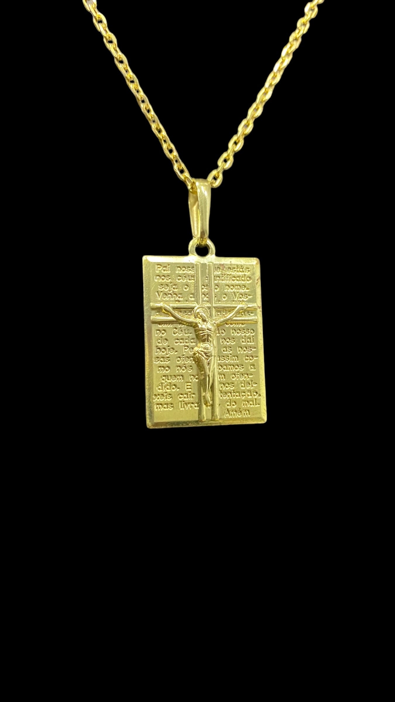 PINGENTE JESUS C/ORAÇÃO PAI NOSSO - WRDJOIAS