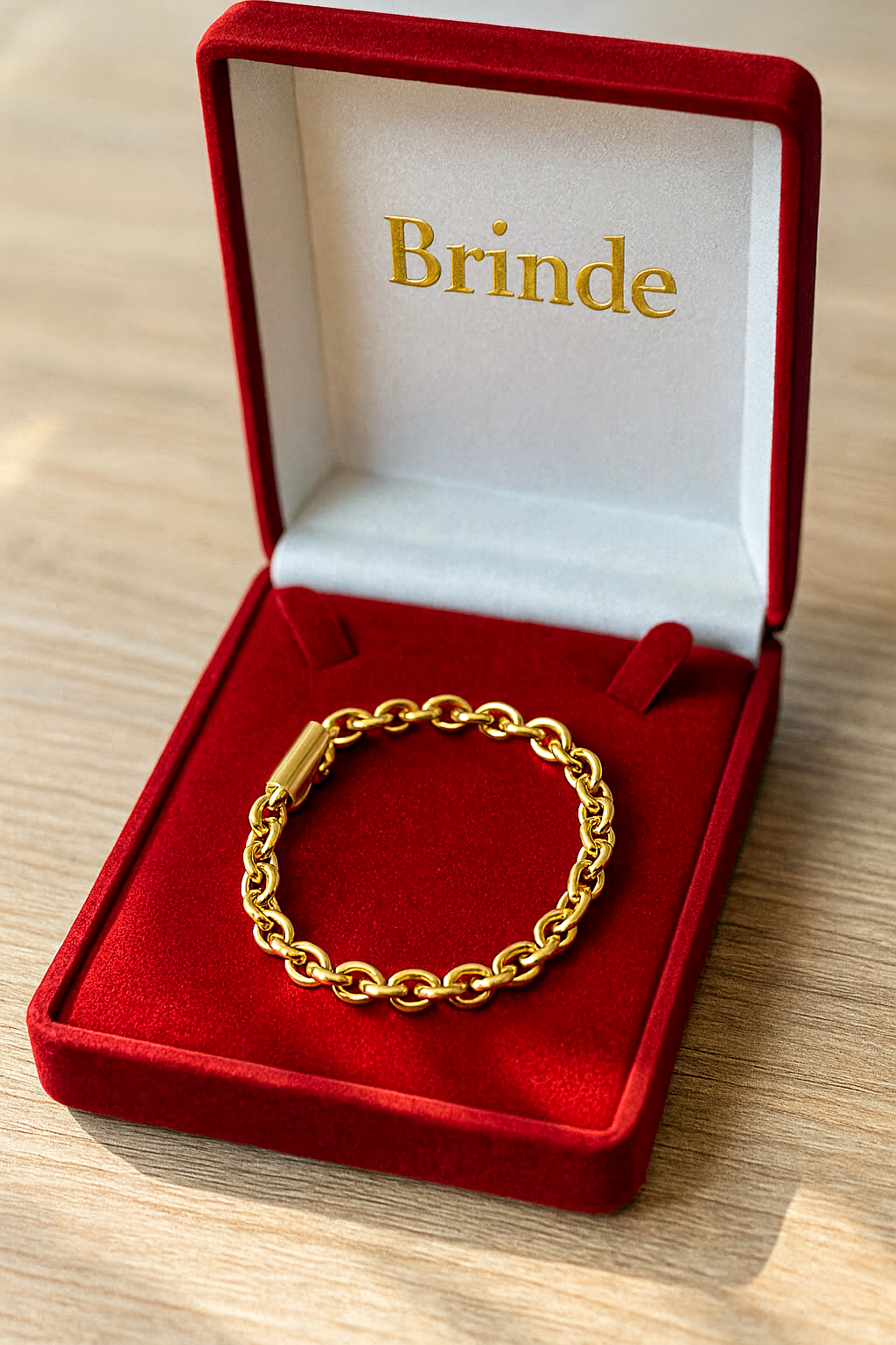 CORRENTE ELO CADEADO 6MM + PULSEIRA BRINDE + PINGENTE BRINDE