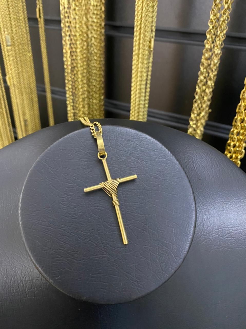 PINGENTE CRUZ PALITO PEQUENA COM AMARRAÇÃO - WRDJOIAS