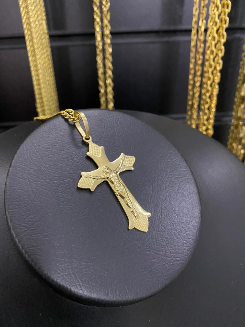 PINGENTE CRUZ COM JESUS DENTRO - WRDJOIAS