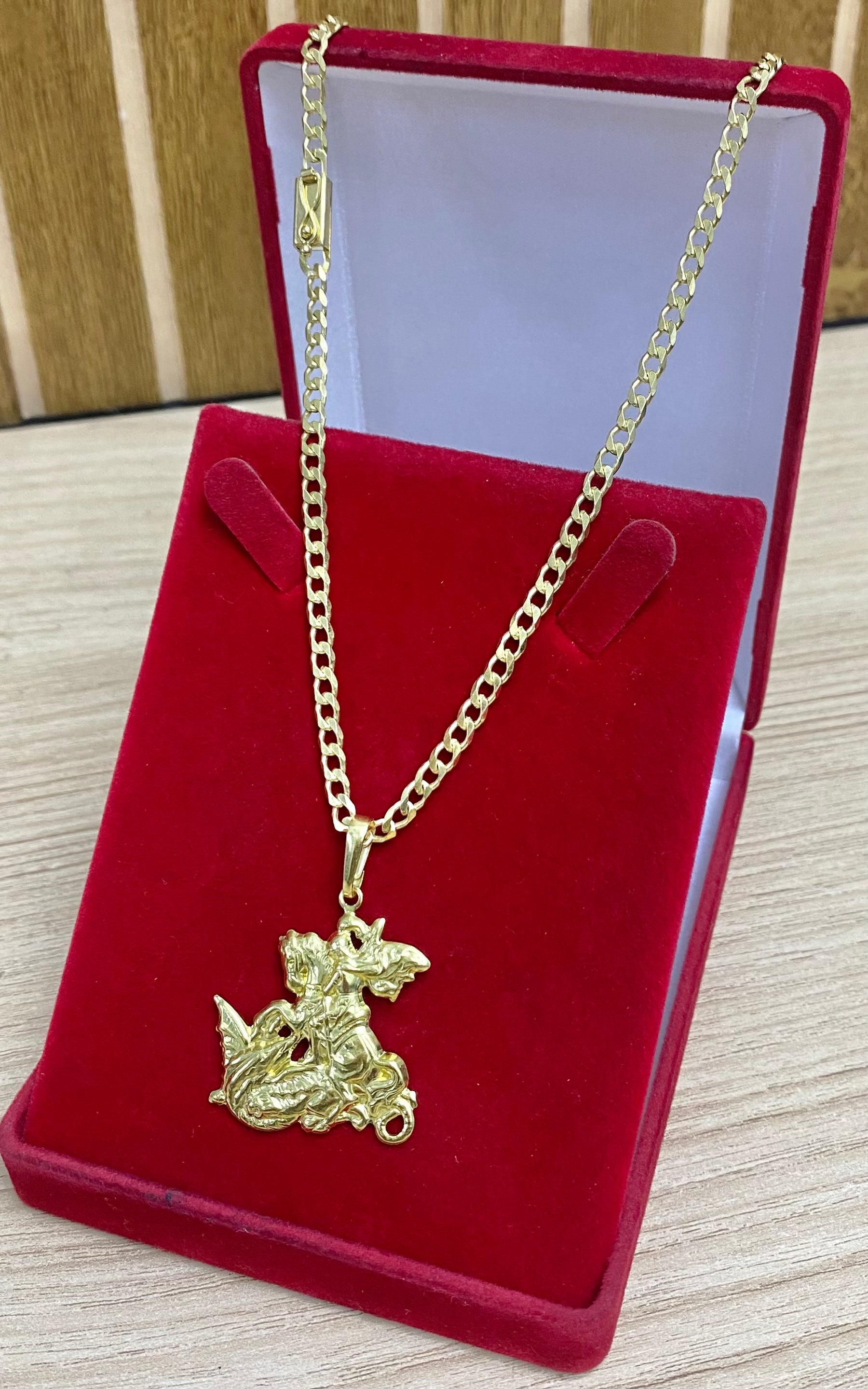 CORRENTE ELO PITBULL 4MM + PINGENTE SÃO JORGE