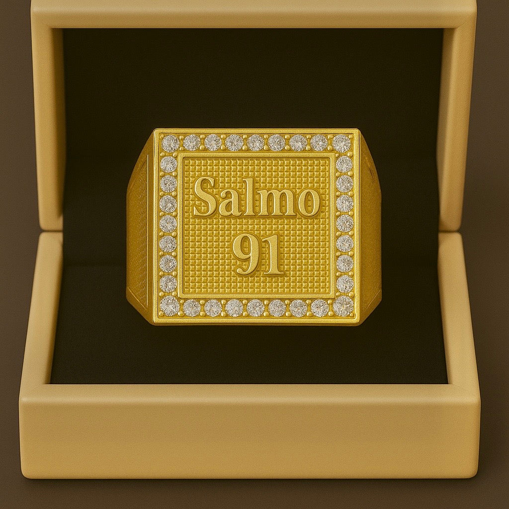 ANEL PERSONALIZADO SALMO 91 CRAVEJADO