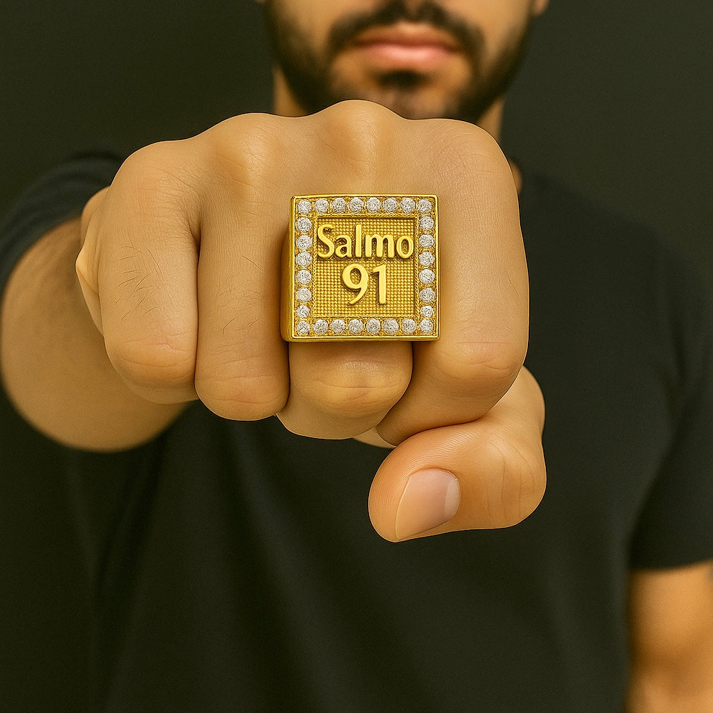 ANEL PERSONALIZADO SALMO 91 CRAVEJADO