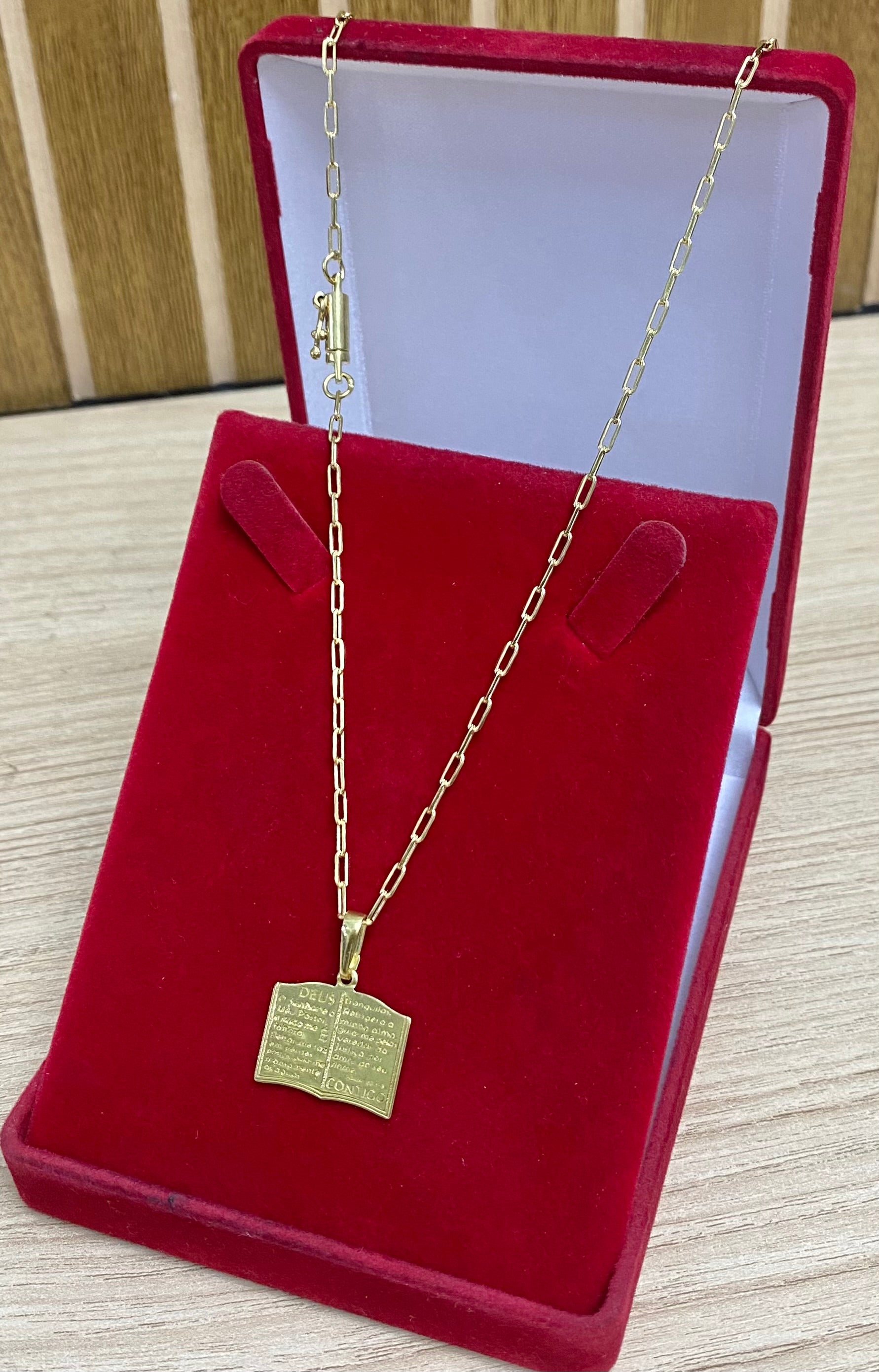 CORRENTE ELO MEIA CANA 2MM + PINGENTE BIBLIA