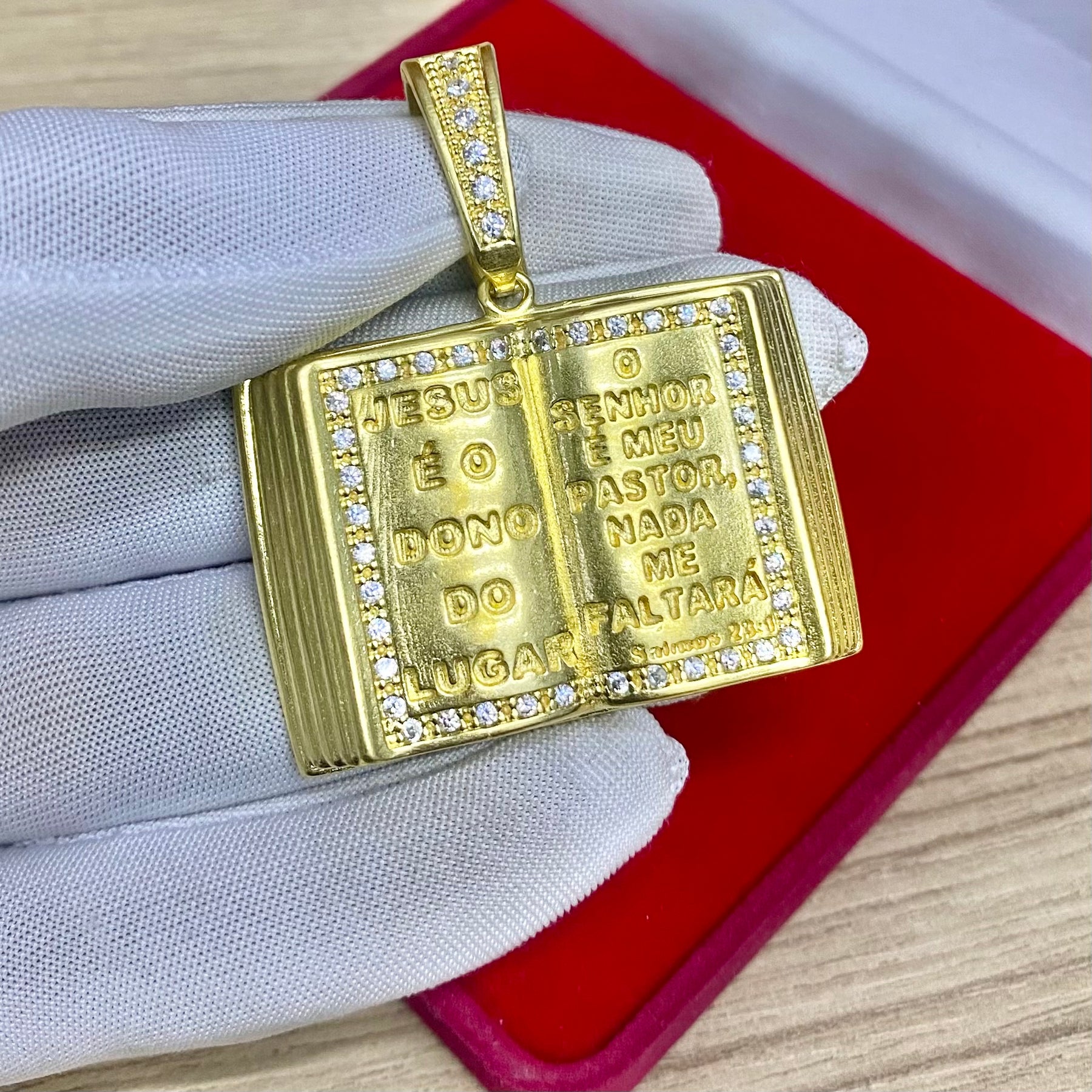 PINGENTE BIBLIA CRAVEJADO G