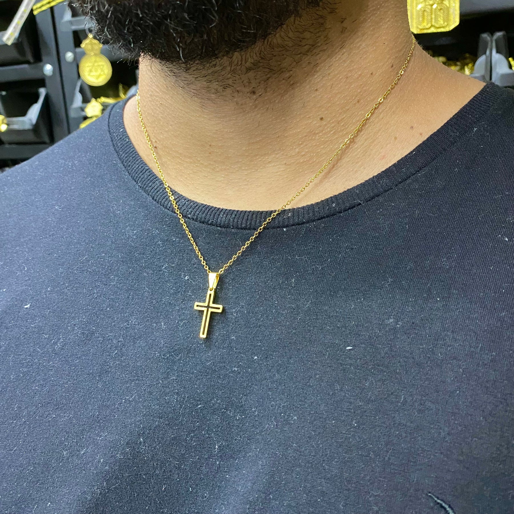 CORRENTE CADEADO 2 MM + PING CRUZ VAZADA