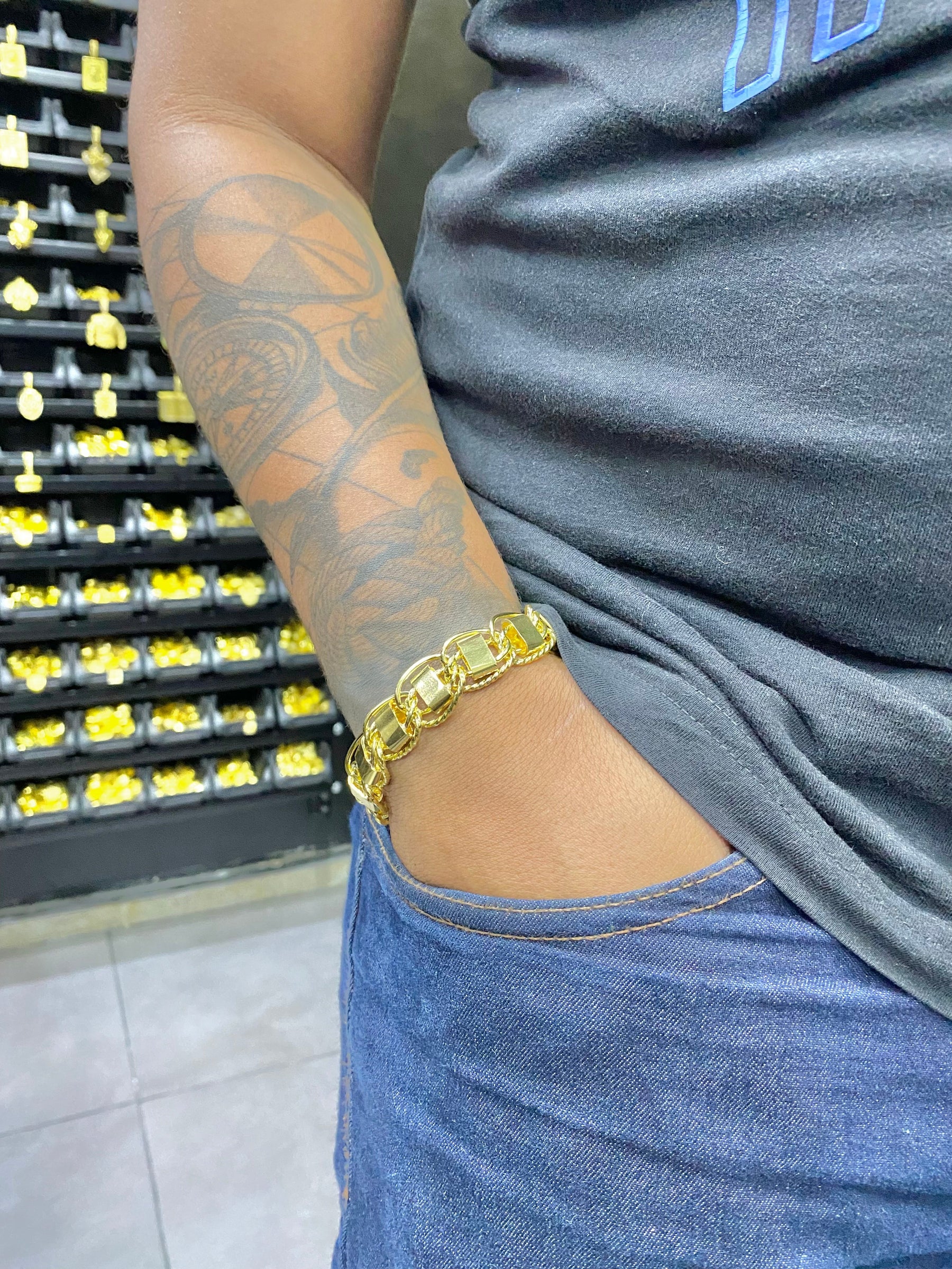 PULSEIRA DUBAI FRISADO 14MM - WRDJOIAS