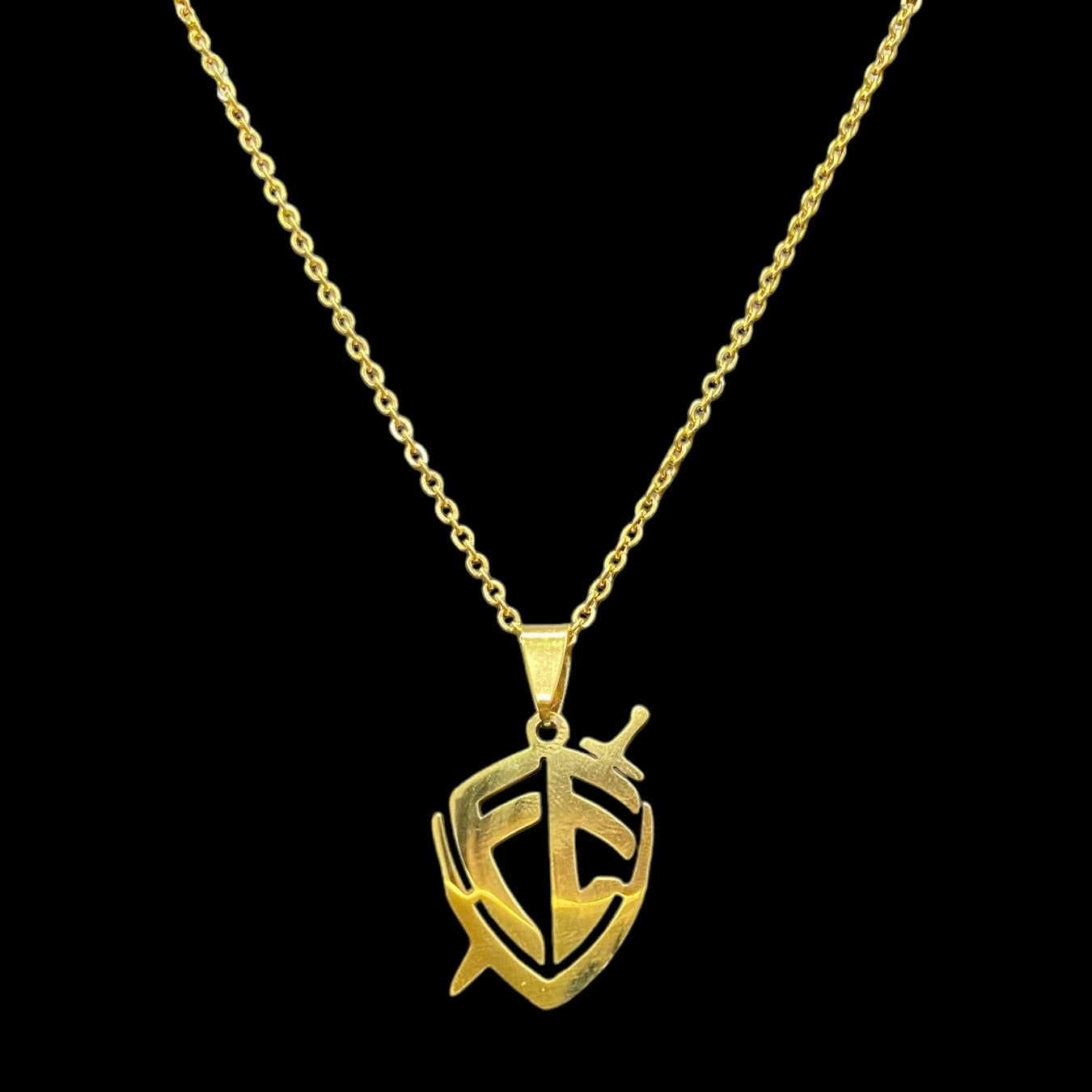 CORRENTE CADEADO 2 MM + PING FÉ ESCUDO