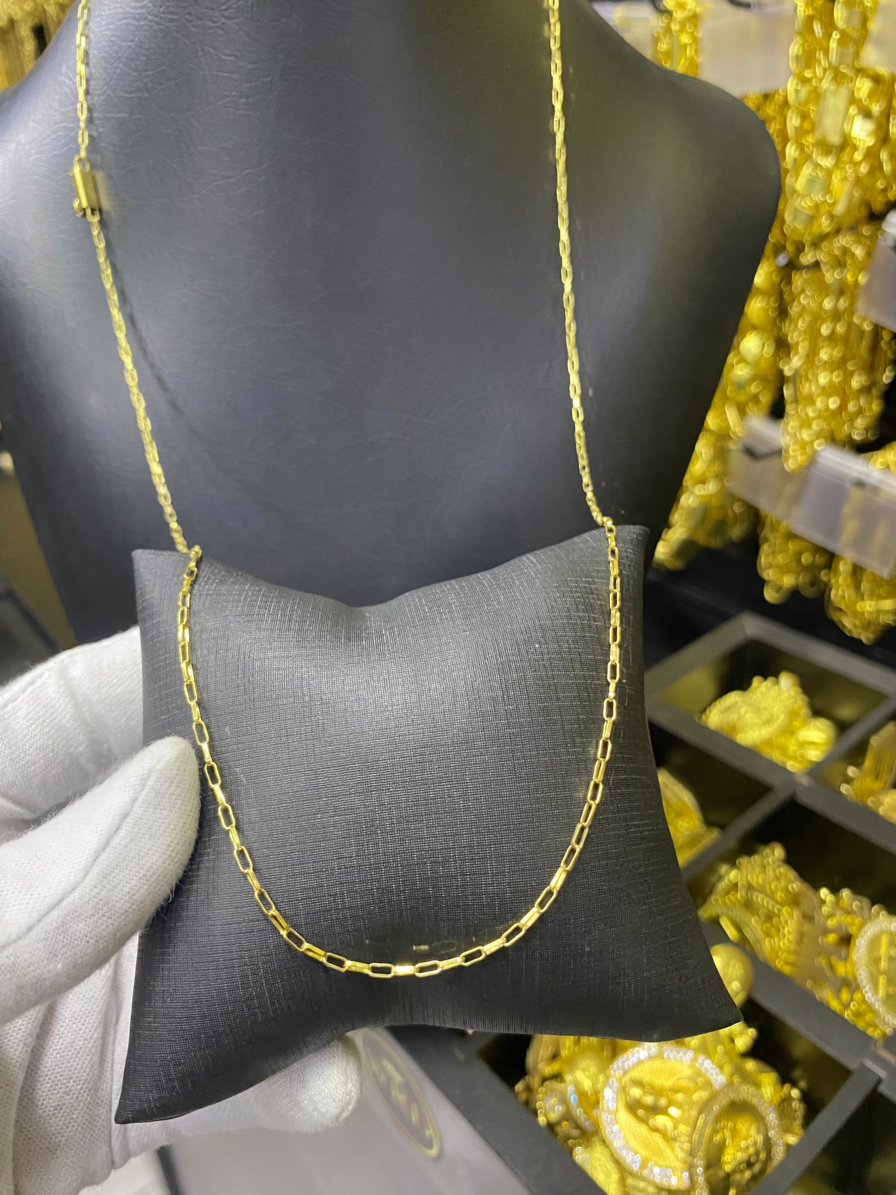 CORRENTE ELO TIJOLINHO LONG 1MM - 70CM