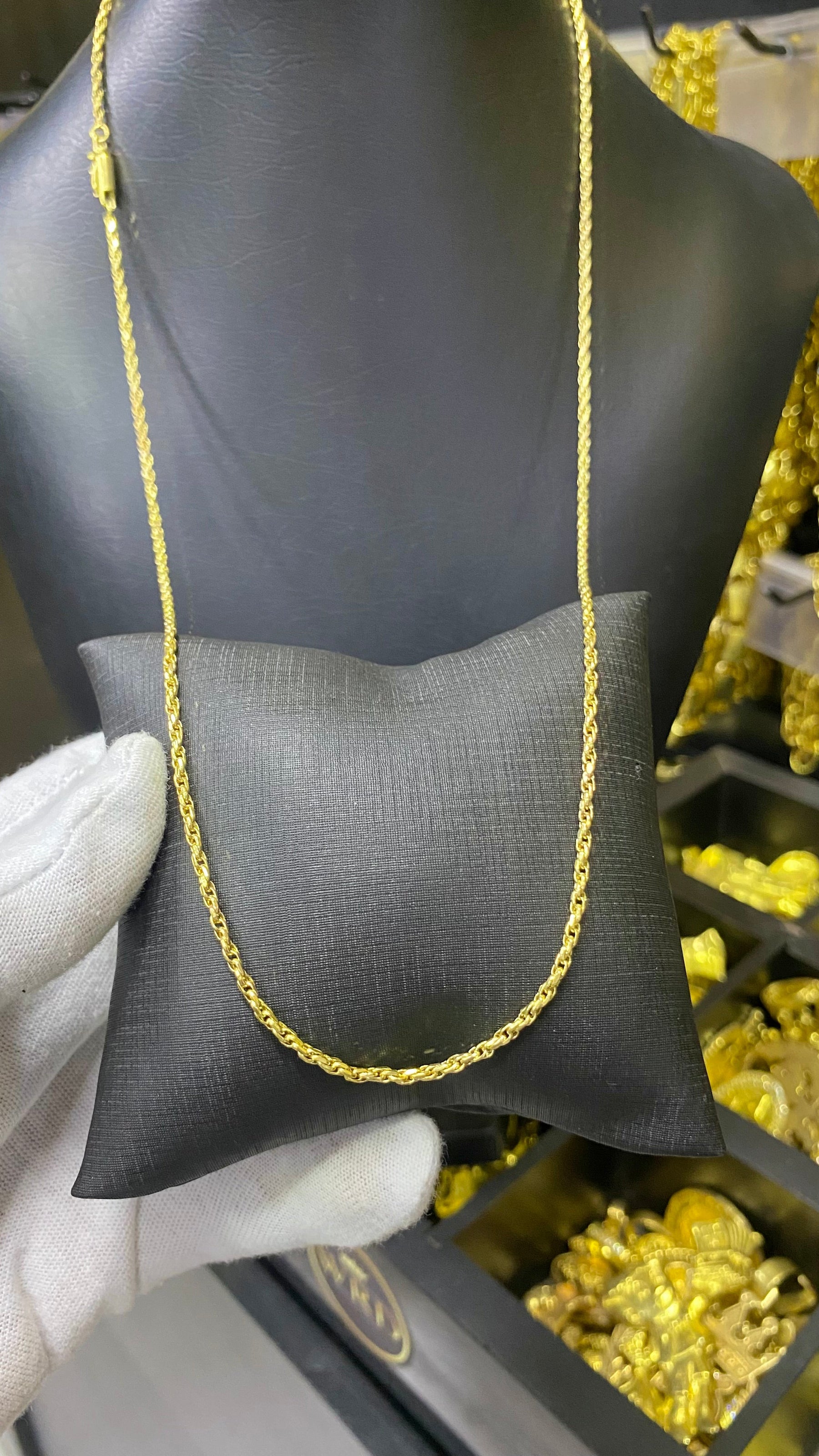 CORRENTE ELO TRANÇADO 2MM - 70CM