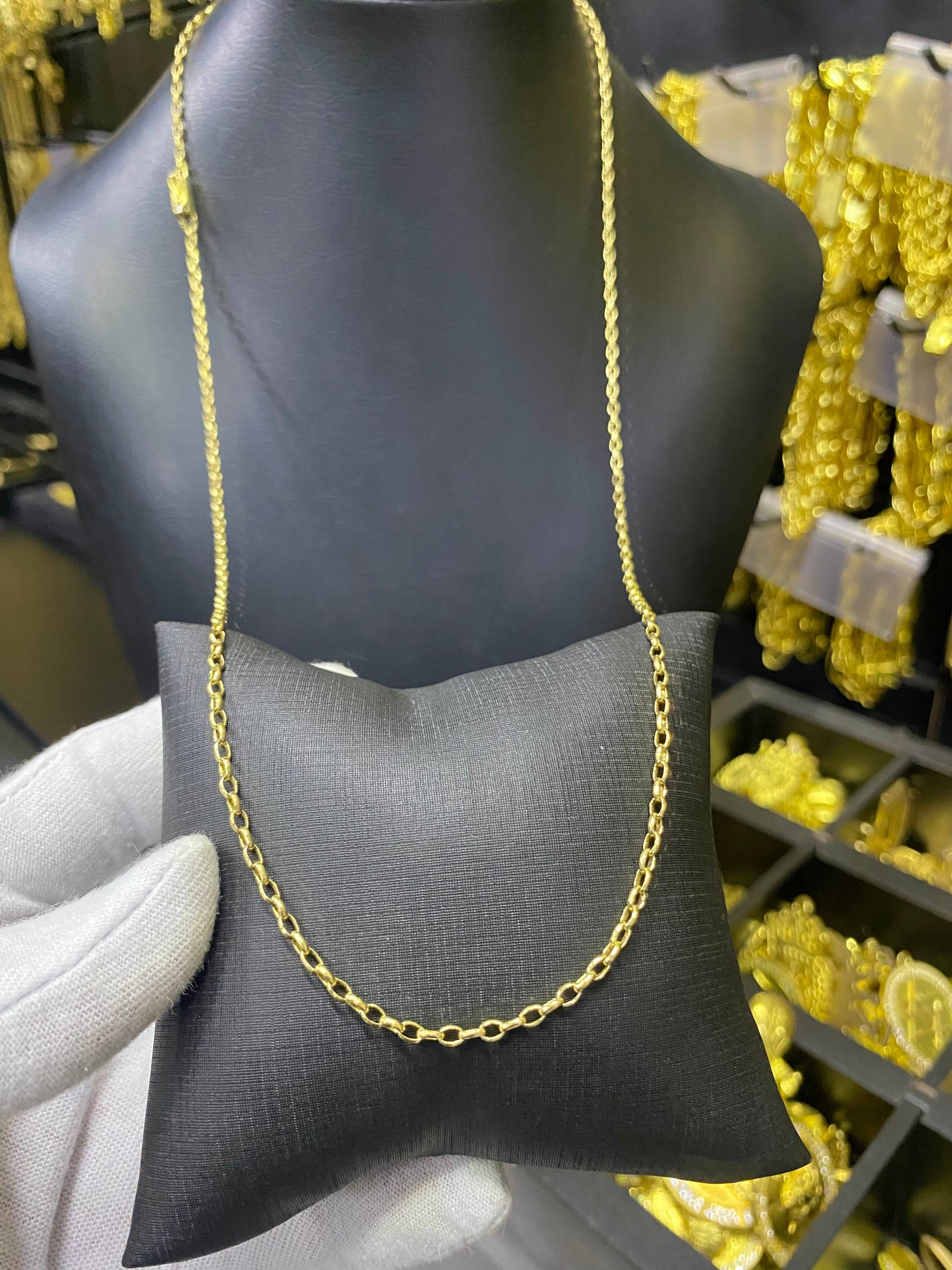 CORRENTE ELO TIJOLINHO BOLEADO 2MM - 70CM