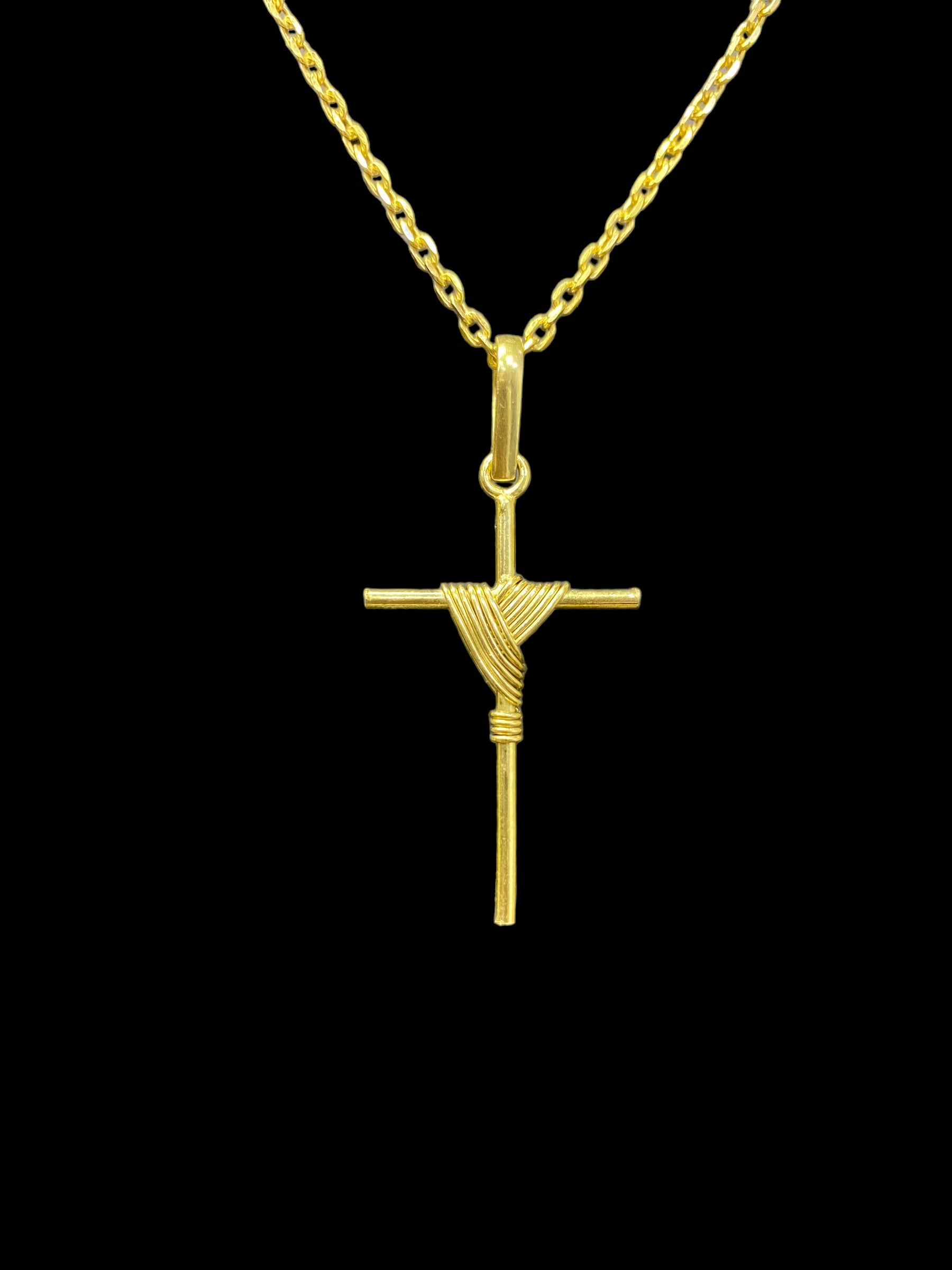 PINGENTE CRUZ PALITO AMARRADA P - WRDJOIAS