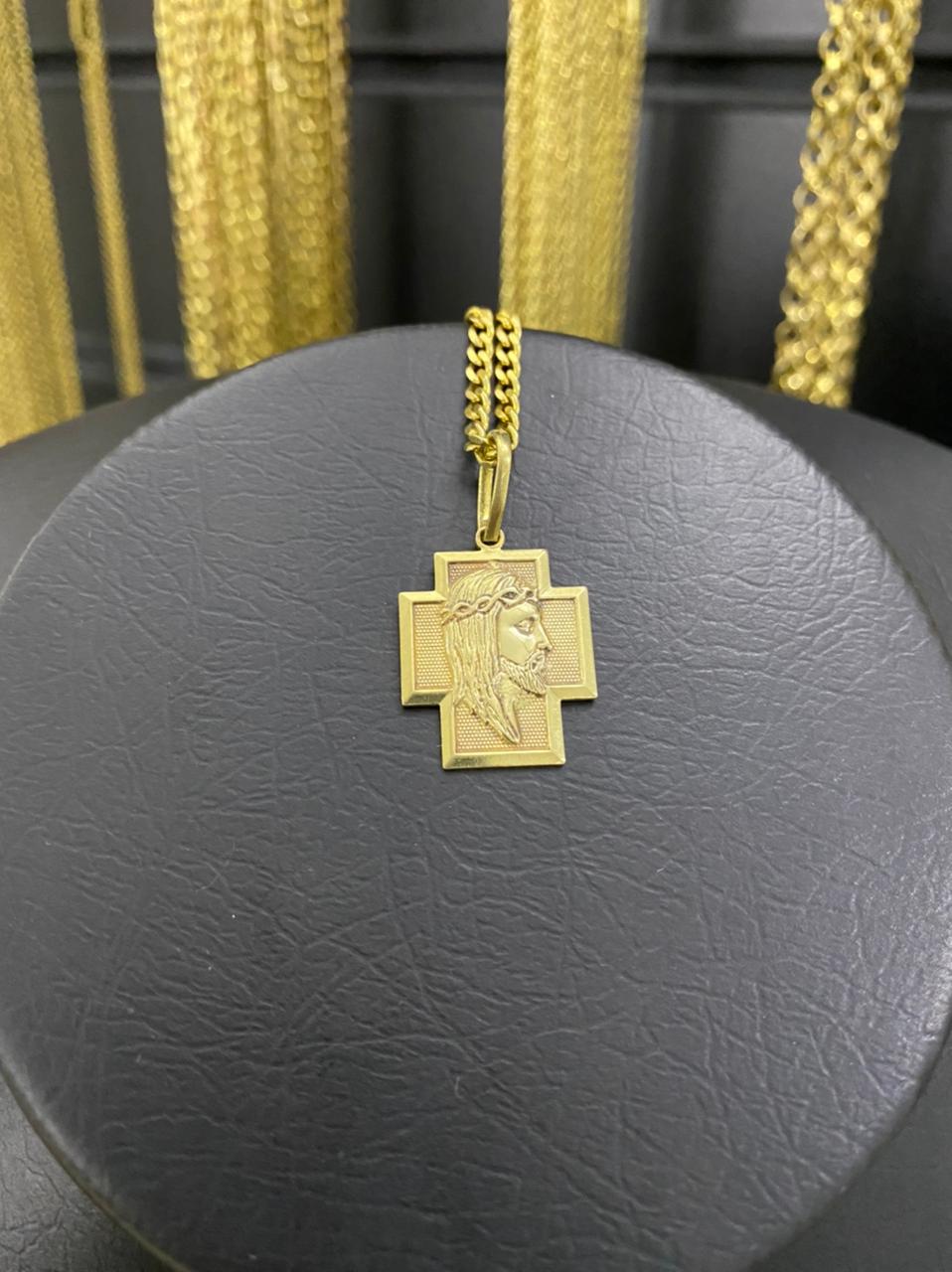 PINGENTE CRUZ COM JESUS MINI - WRDJOIAS