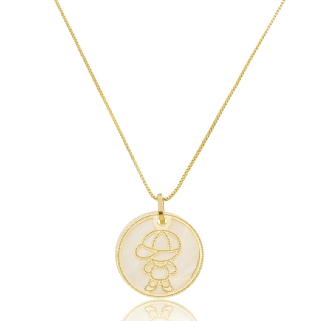 COLAR FEMININO COM PINGENTE MENINO.