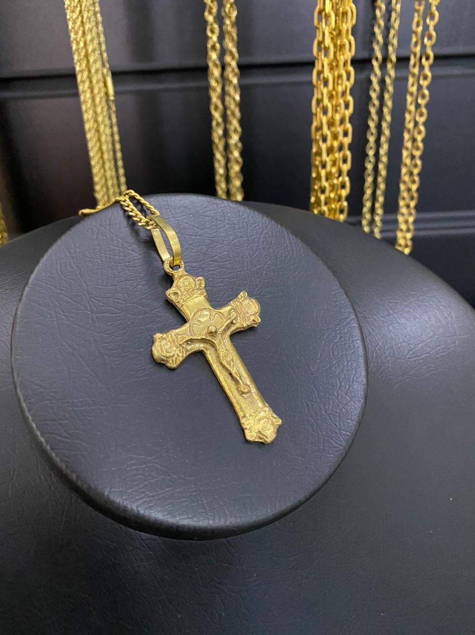 PINGENTE CRUZ COM CRISTO NO MEIO SEM PONTA - WRDJOIAS