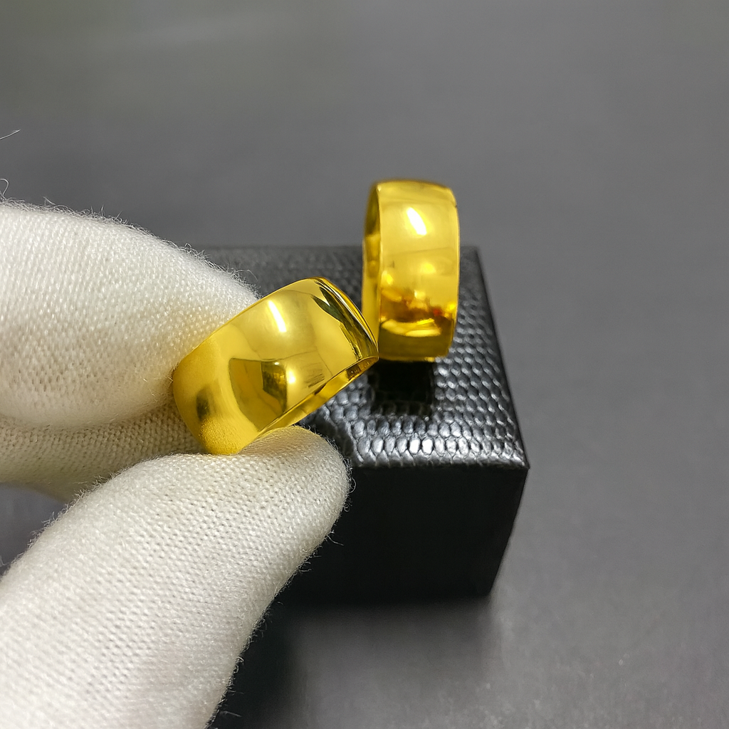 PAR DE ALIANÇAS MOD ABAULADA BOLEADA 10MM