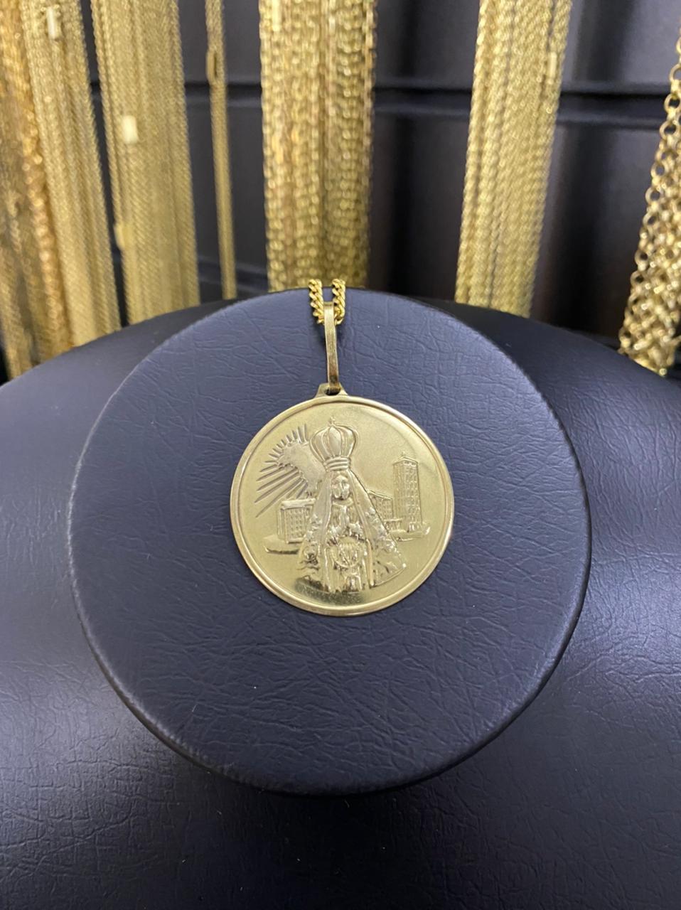 PINGENTE MEDALHA SANTA - WRDJOIAS