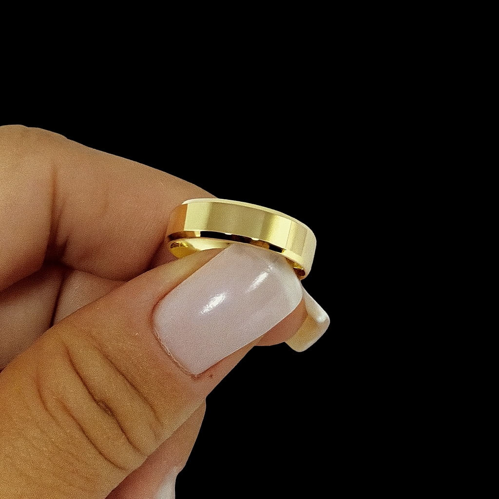 PAR DE ALIANÇAS CHANFRADA 4MM