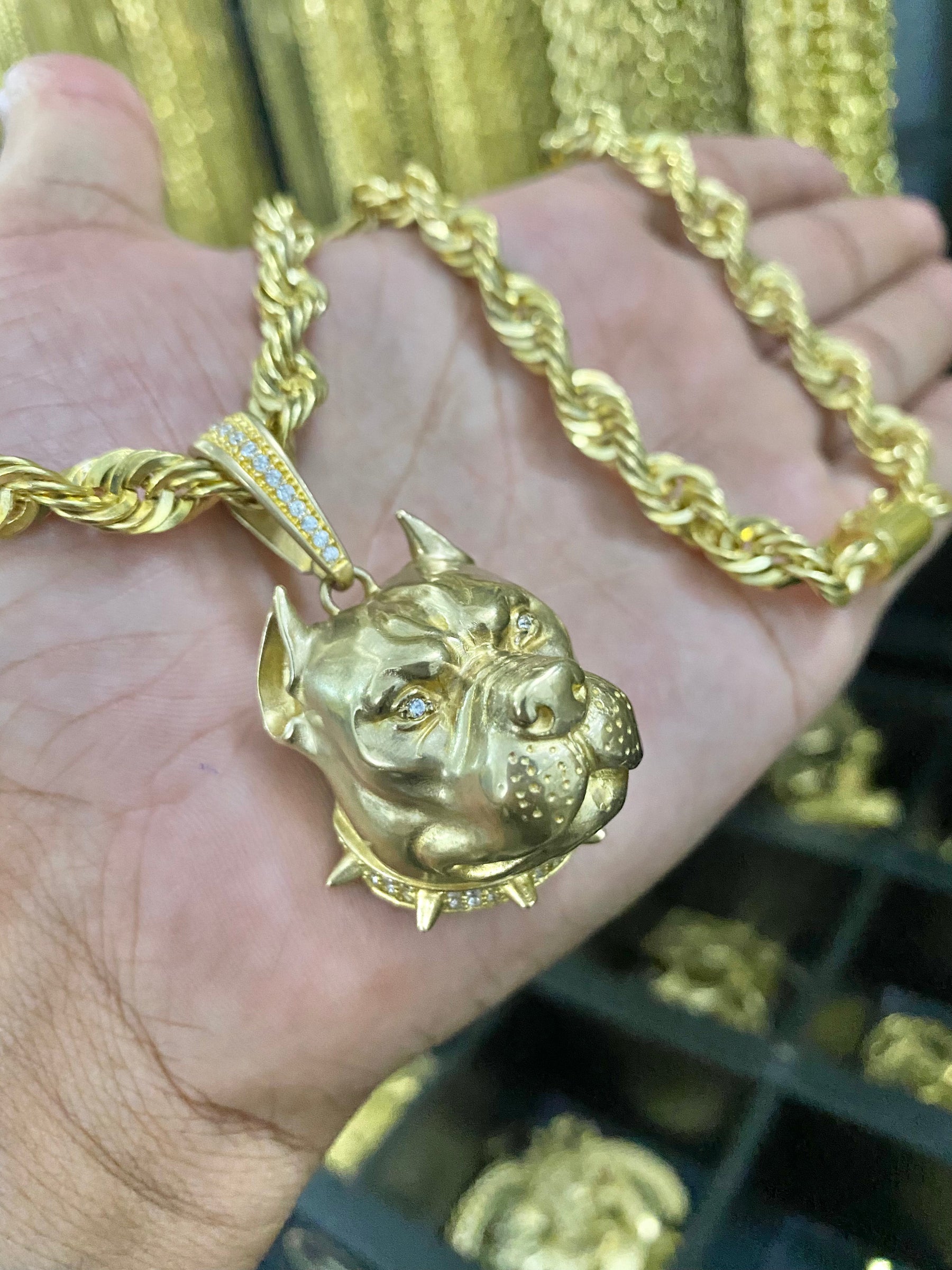 CORRENTE ELO BAIANO C/PINGENTE MC POZE PITBULL - WRDJOIAS