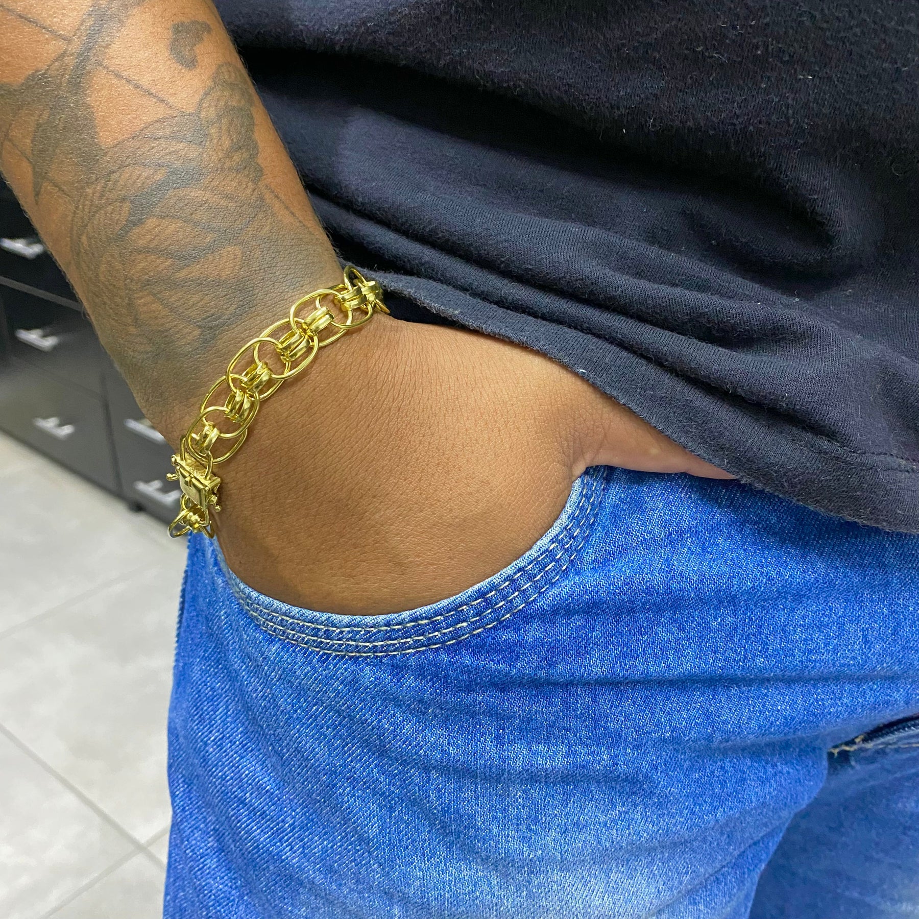 PULSEIRA ELO IMPERADOR BOLEADO 12MM - WRDJOIAS