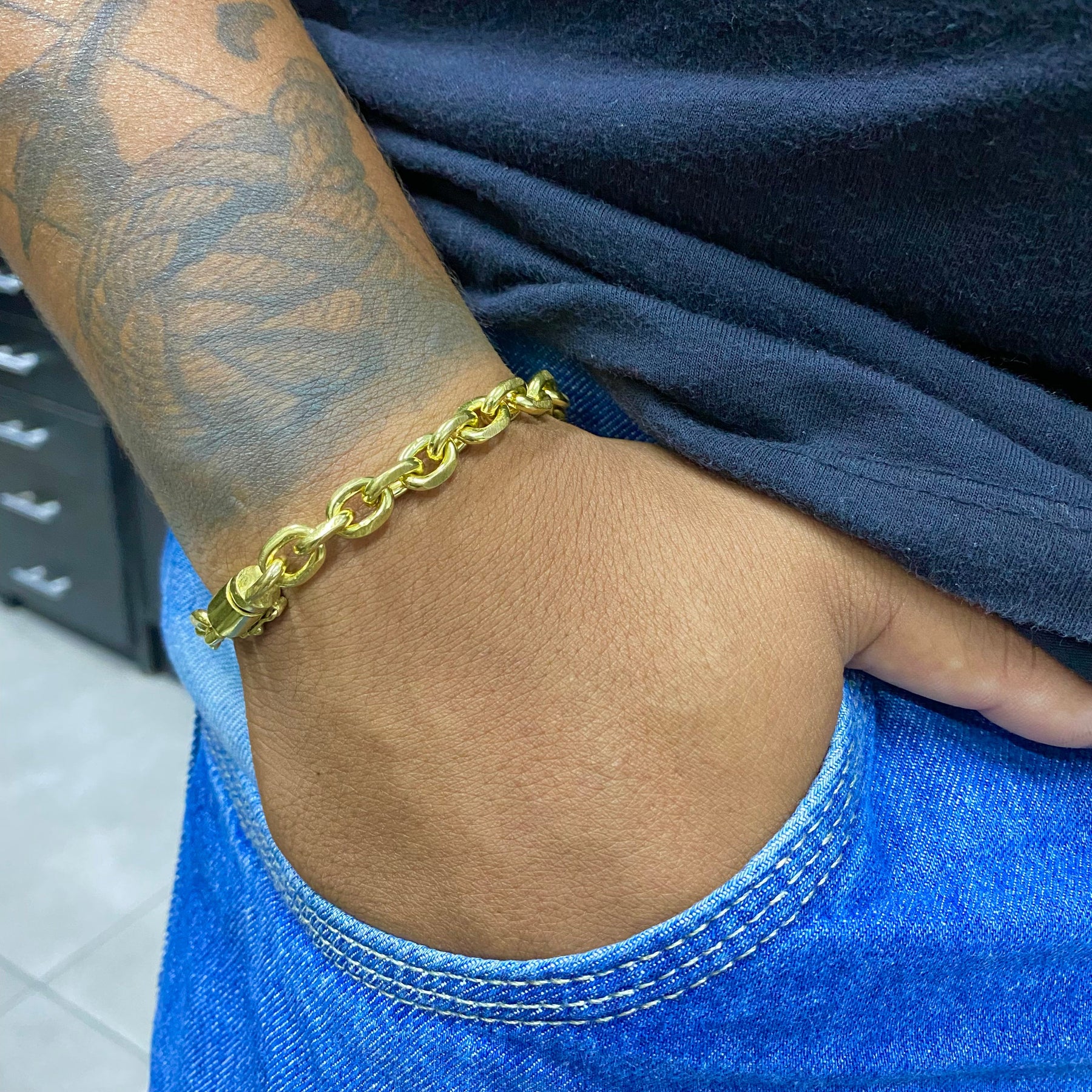 PULSEIRA ELO CADEADO 10MM - WRDJOIAS