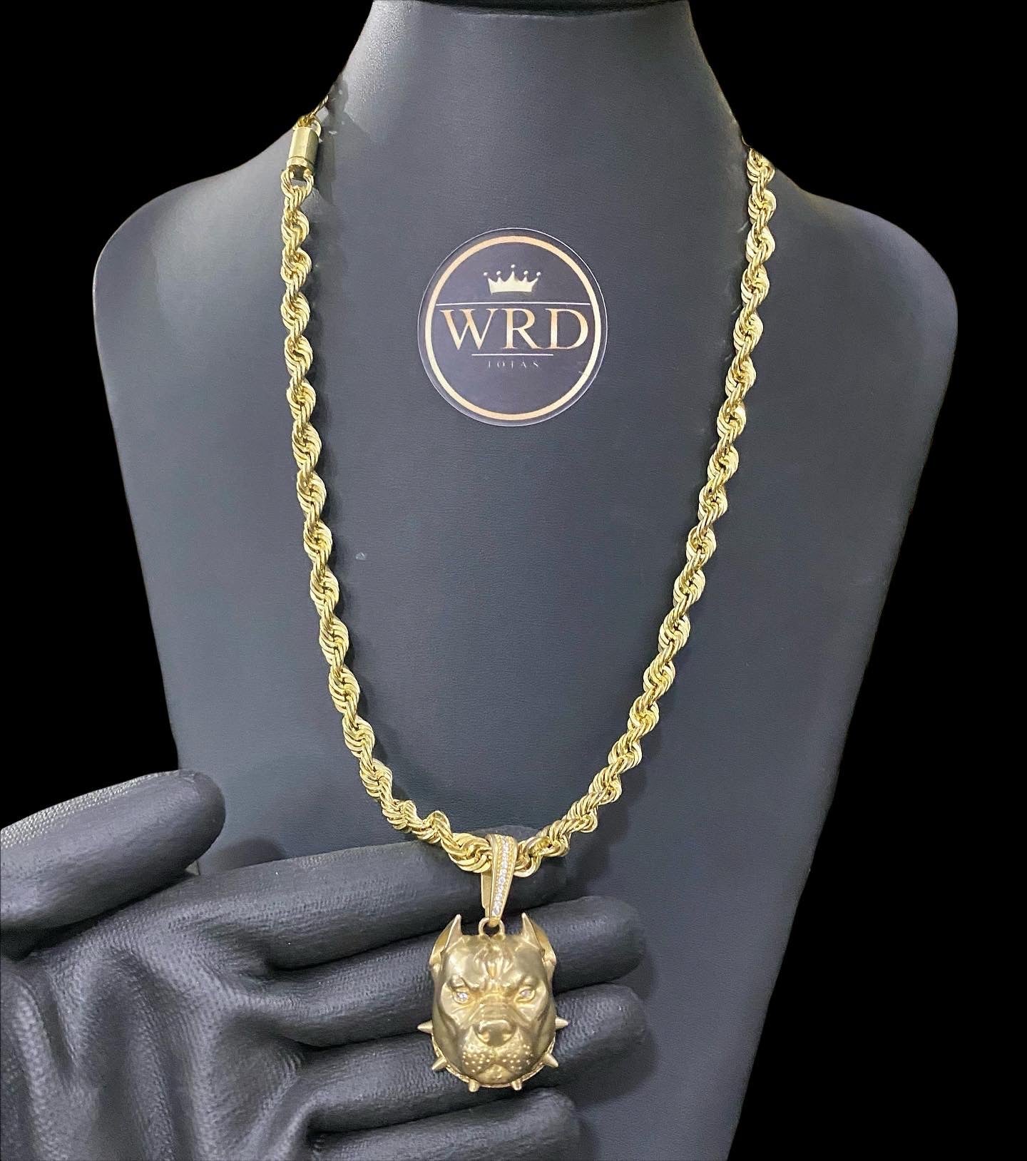 CORRENTE ELO BAIANO C/PINGENTE MC POZE PITBULL - WRDJOIAS