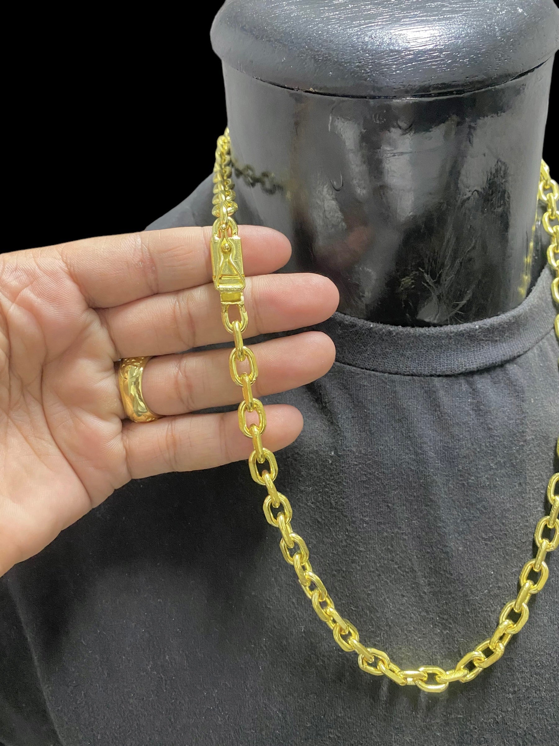 CORRENTE ELO CADEADO QUINA G 10MM - 70CM - WRDJOIAS