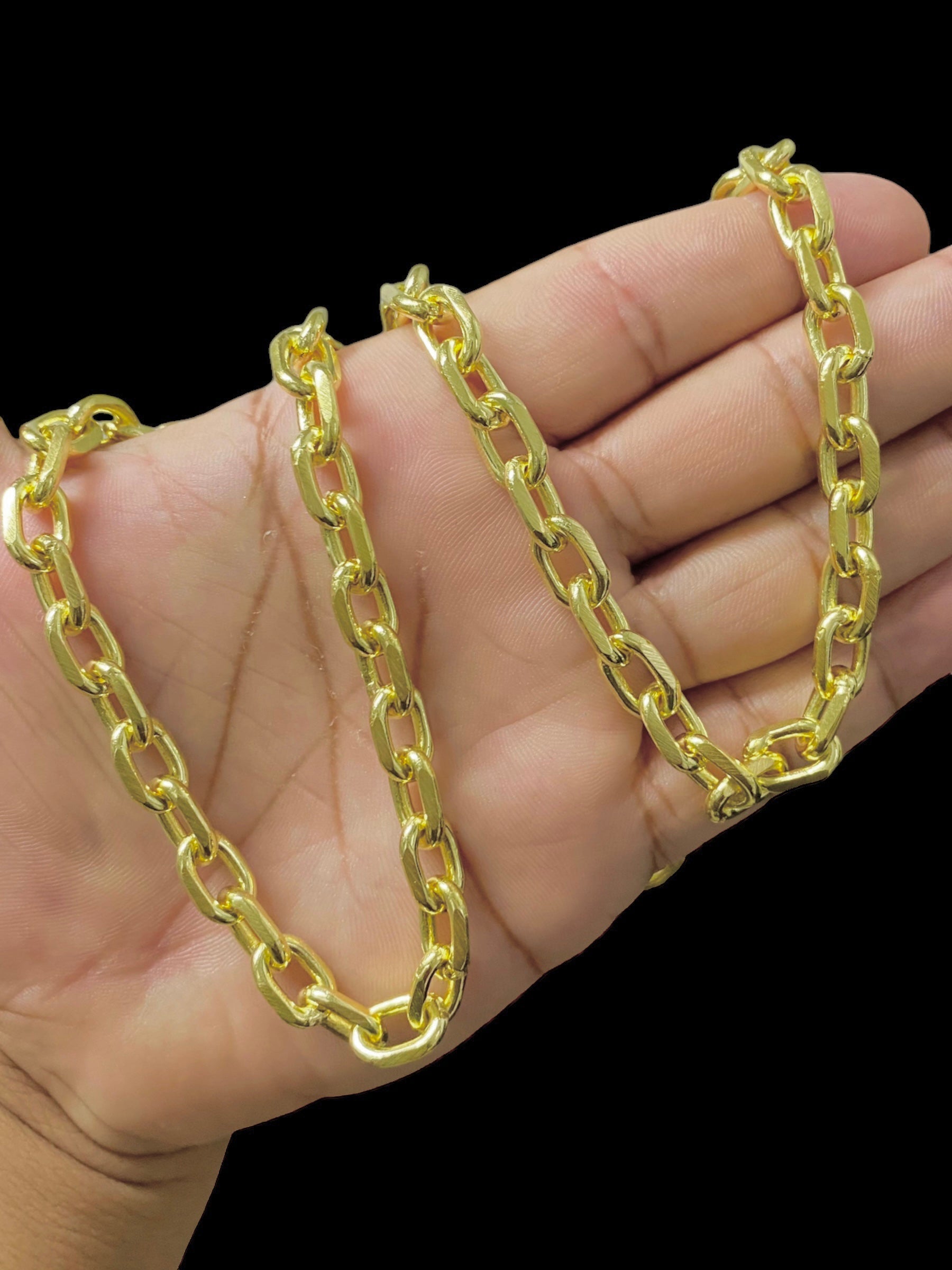 CORRENTE ELO CADEADO QUINA G 10MM - 70CM - WRDJOIAS