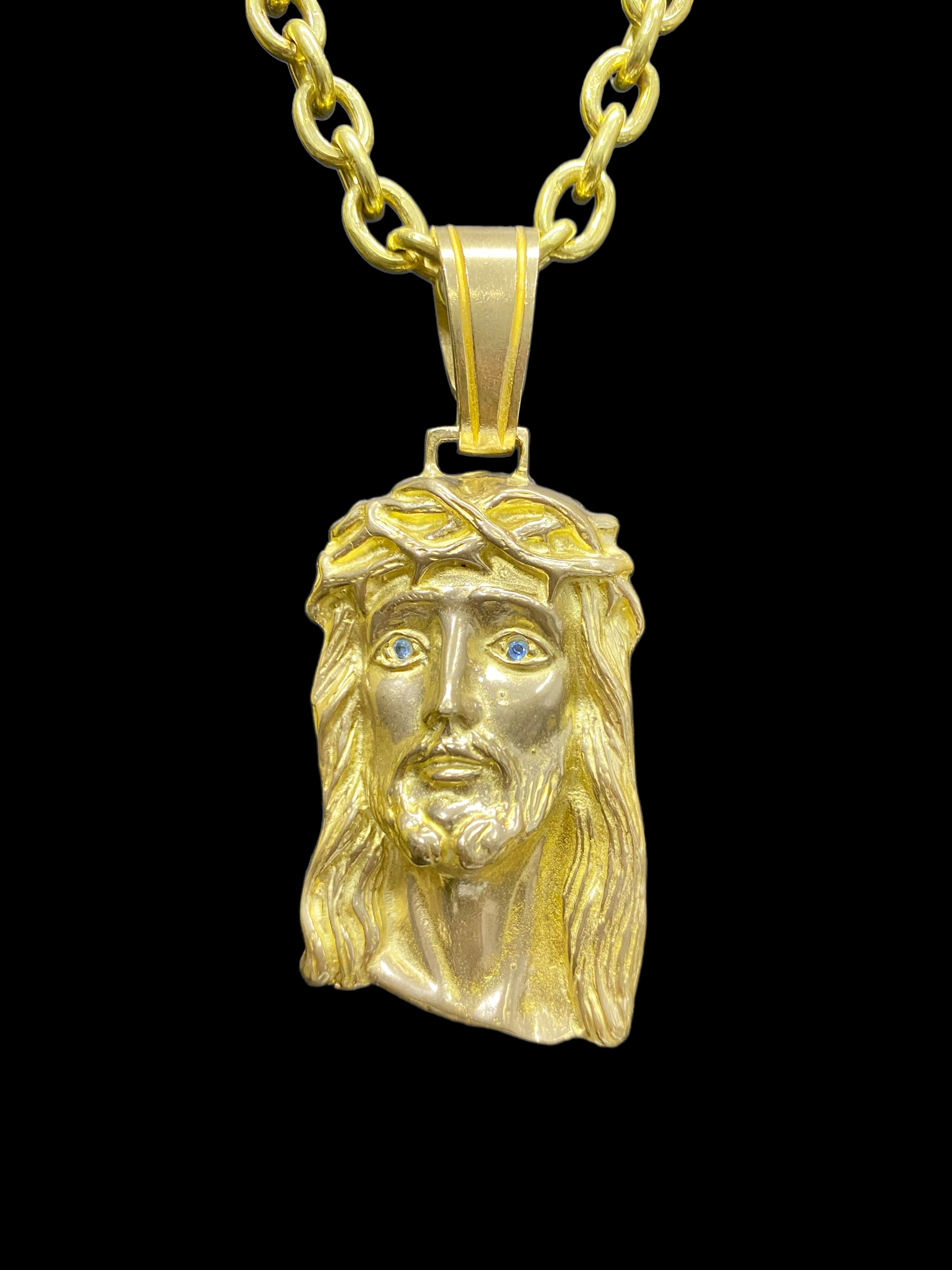 PINGENTE ROSTO DE CRISTO OLHOS CRAVEJADOS - WRDJOIAS