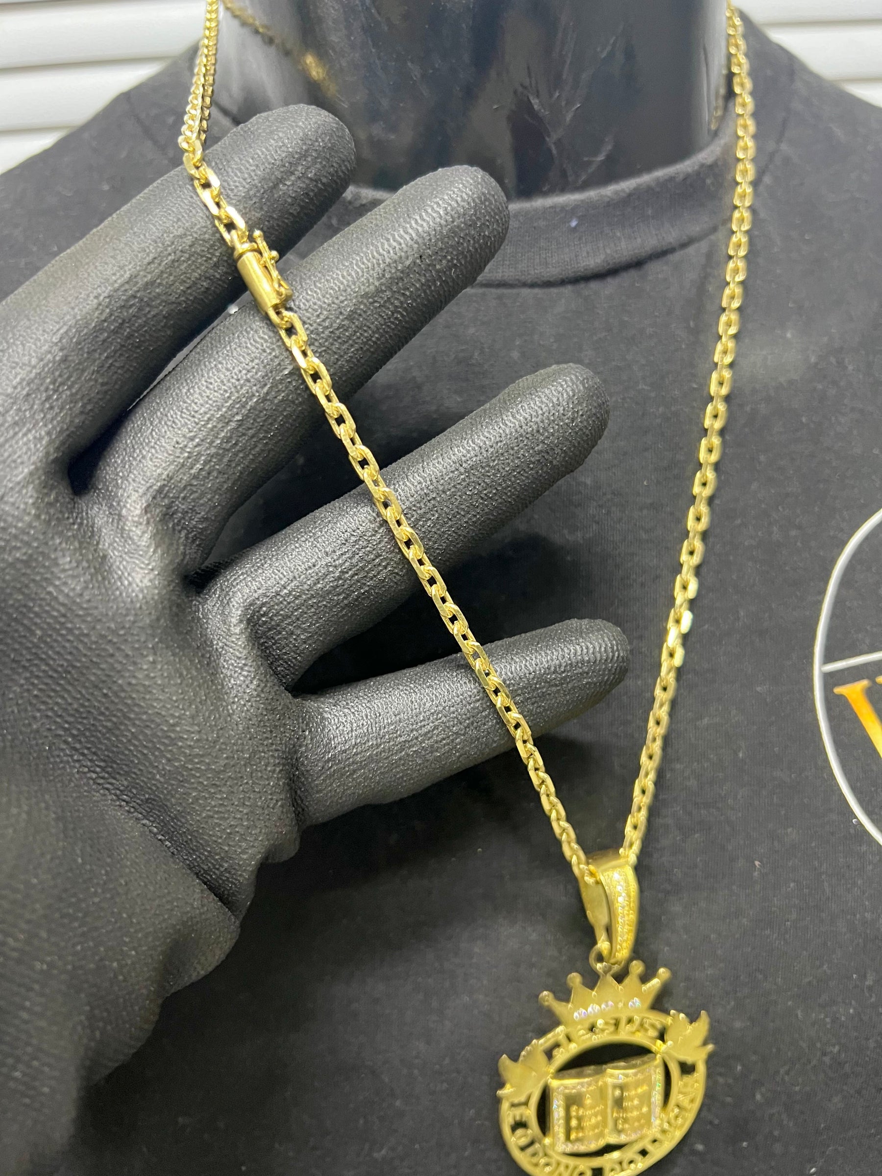 CORRENTE ELO CADEADO 5MM + PINGENTE PERSONALIZADO - WRDJOIAS