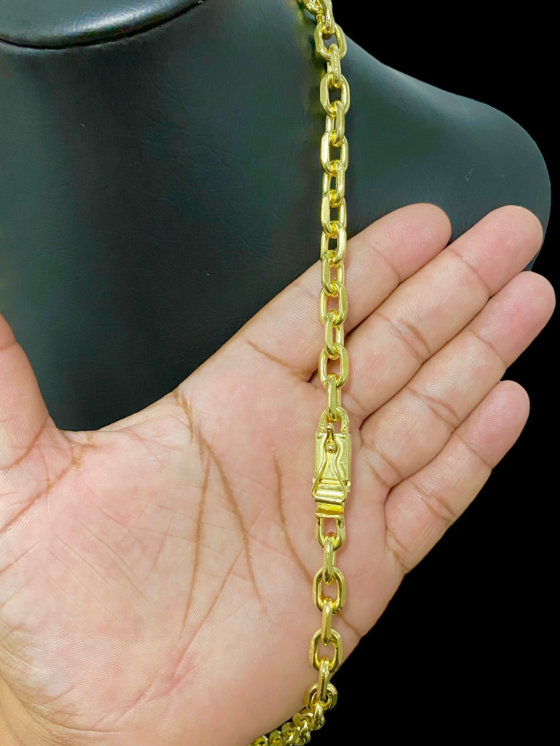 CORRENTE ELO CADEADO QUINA G 10MM - 70CM - WRDJOIAS