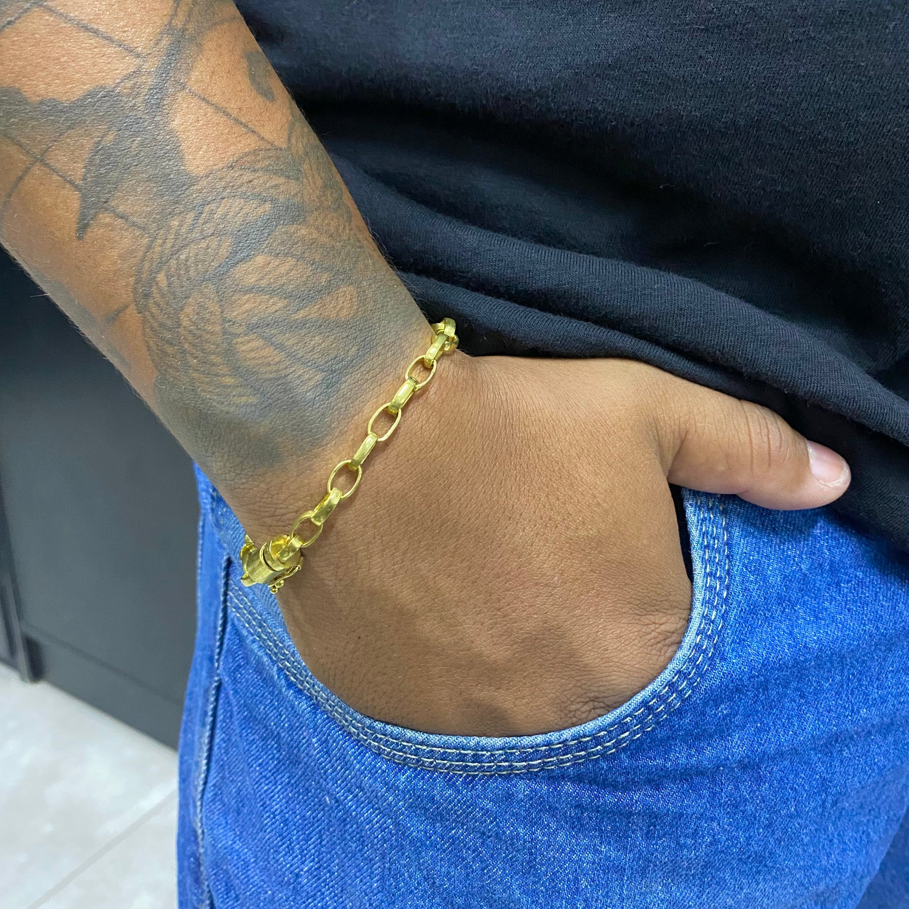 PULSEIRA ELO TIJOLINHO BOLEADO 5MM - WRDJOIAS