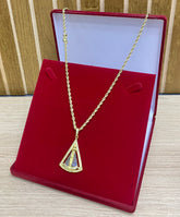 CORRENTE ELO BAIANO 4MM + PINGENTE SANTA TRIANGULAR CRAV