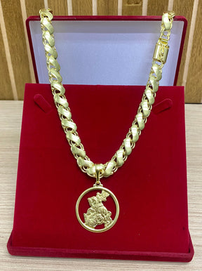 CORRENTE ELO FRISO S 12MM + PINGENTES