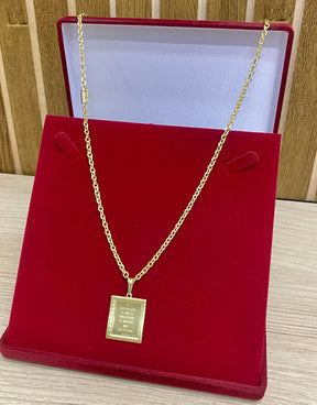 CORRENTE ELO CADEADO QUINA 4MM + PINGENTES